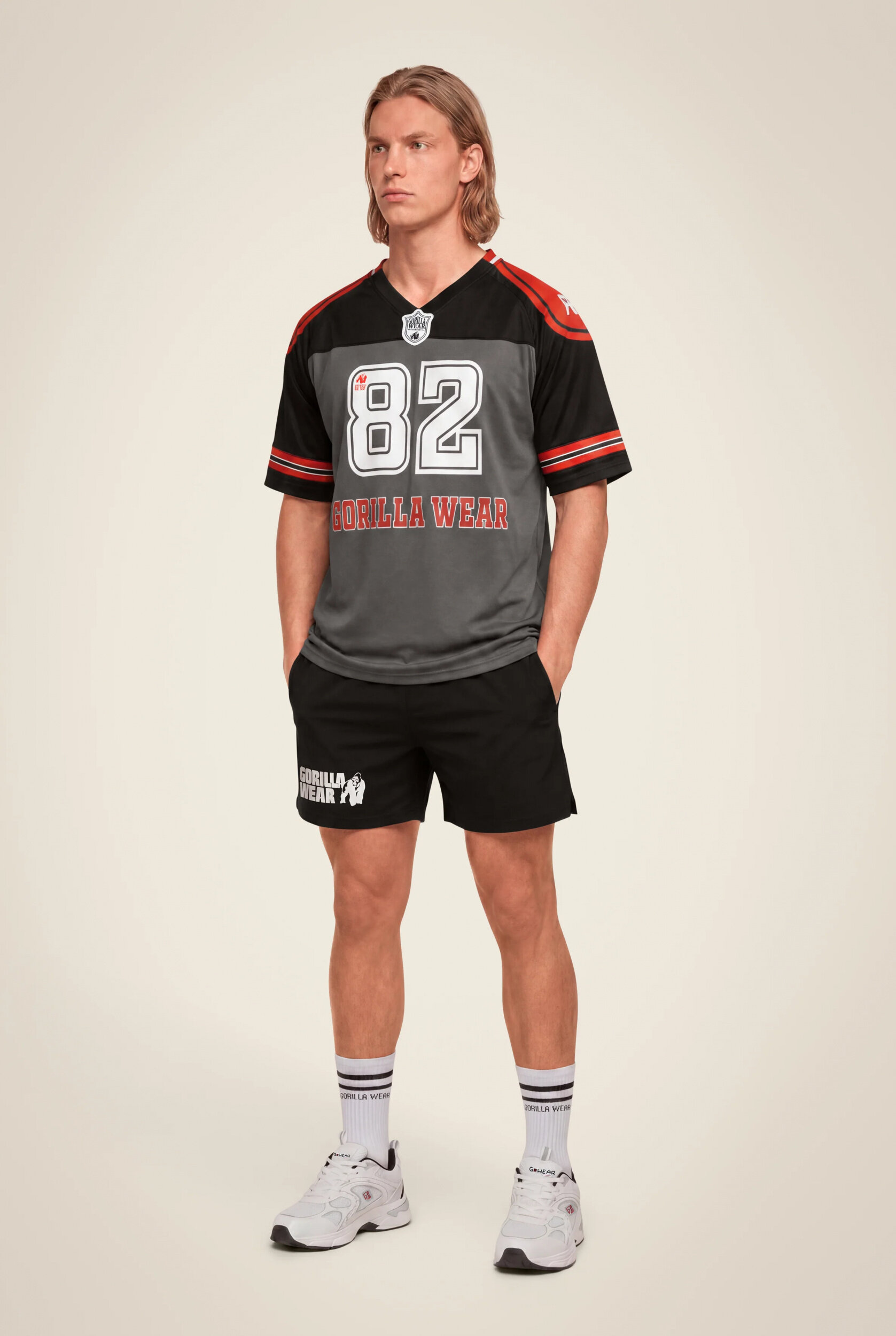 Maillot Tyler Football Gorilla Wear homme - Noir/Rouge, vue 3
