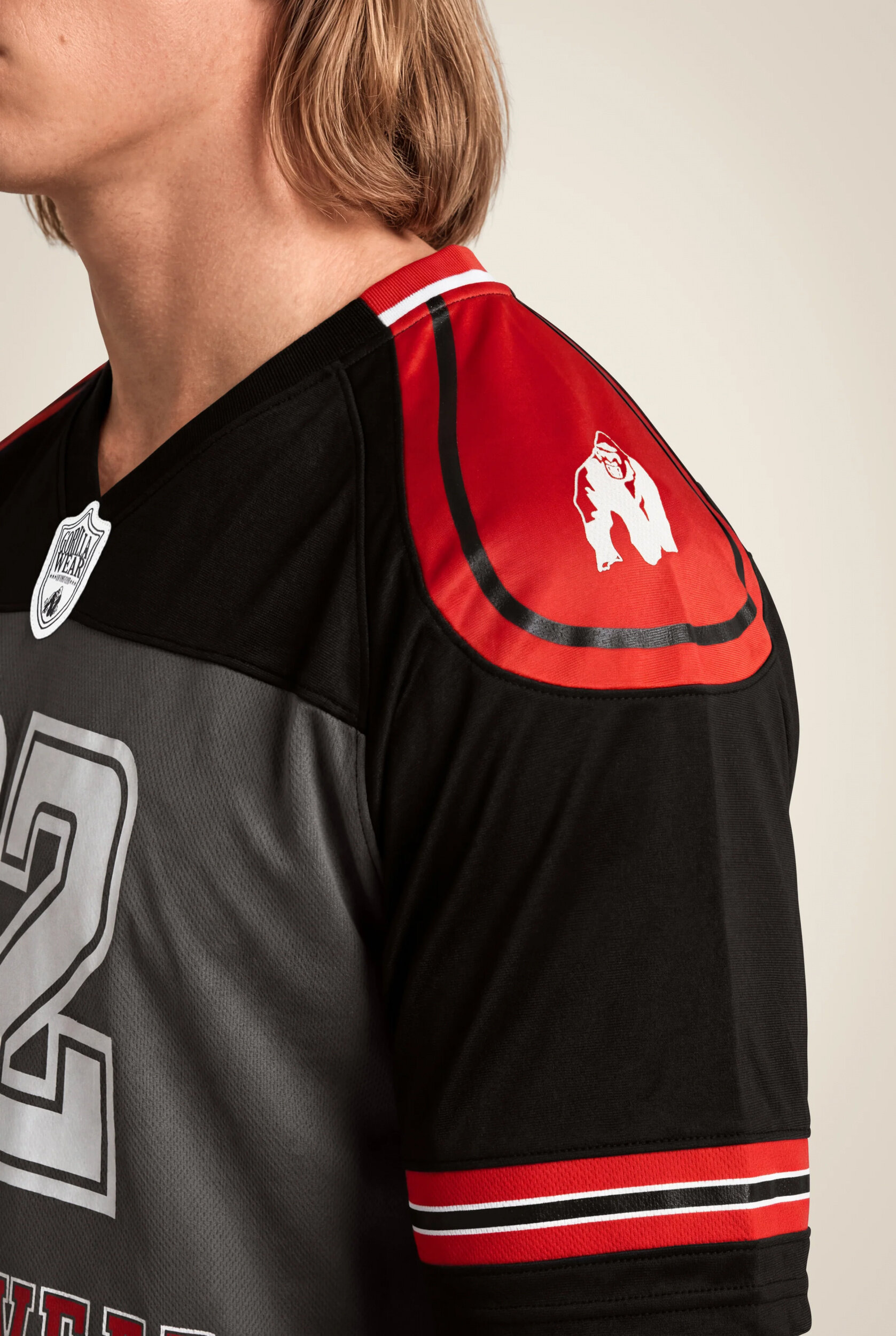 Maillot Tyler Football Gorilla Wear homme - Noir/Rouge, vue 4
