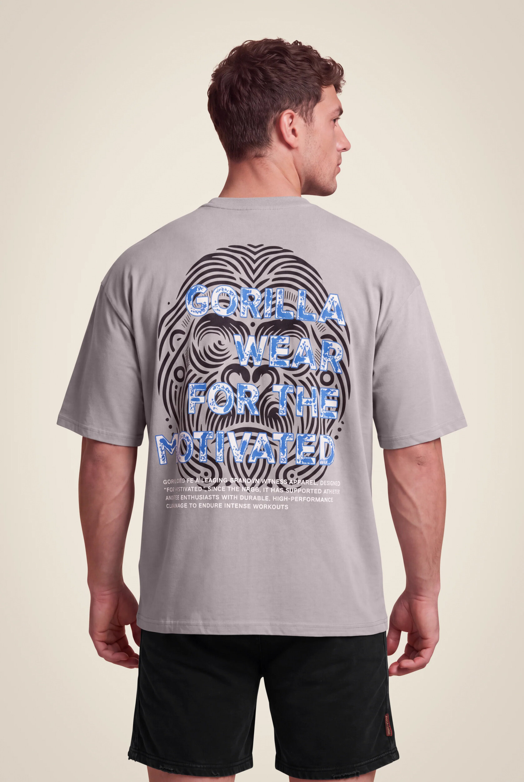 T-shirt oversize Macon Gorilla Wear homme - Gris clair, vue 1