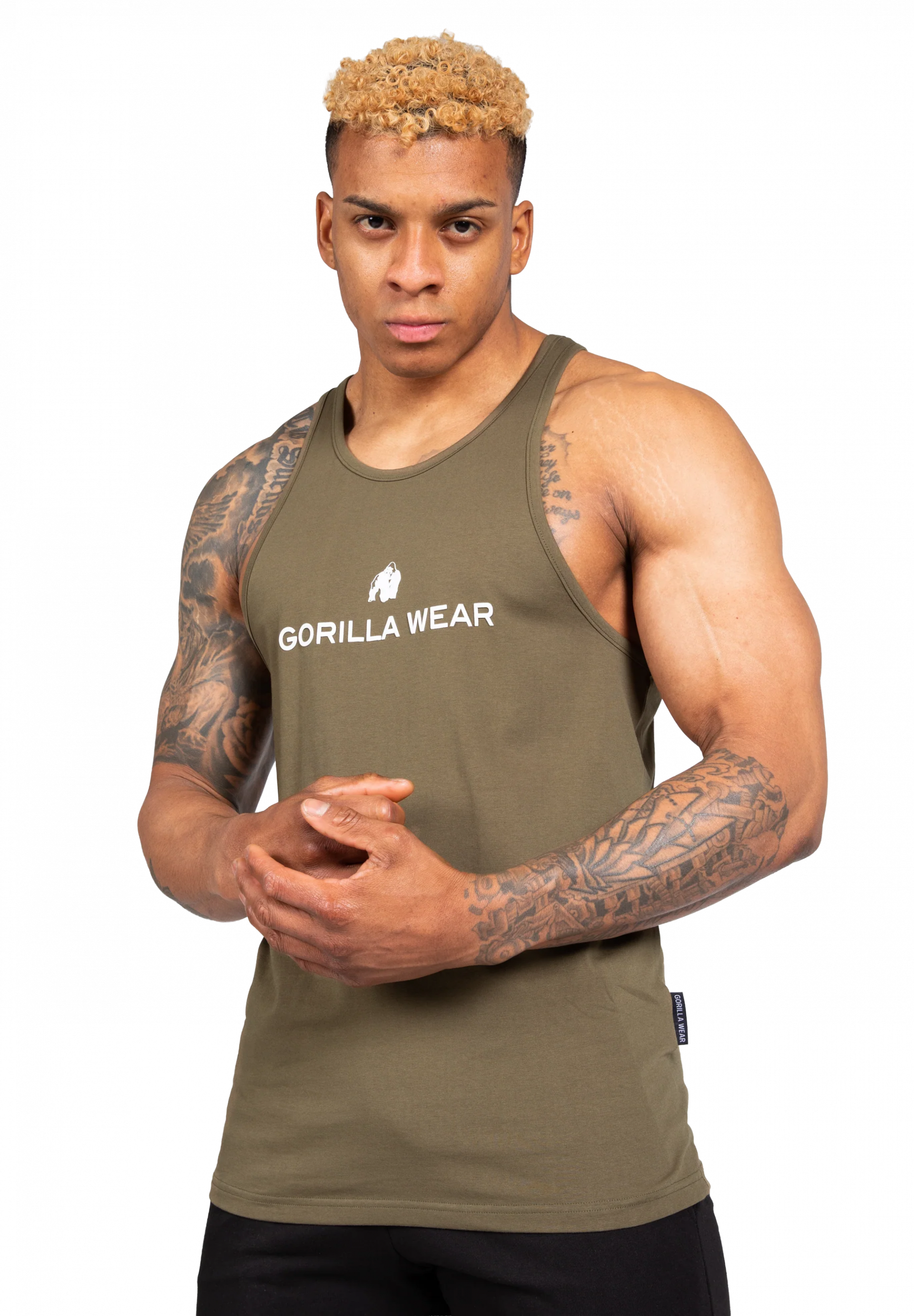 Débardeur Carter Stretch Gorilla Wear homme - Vert kaki, vue 1