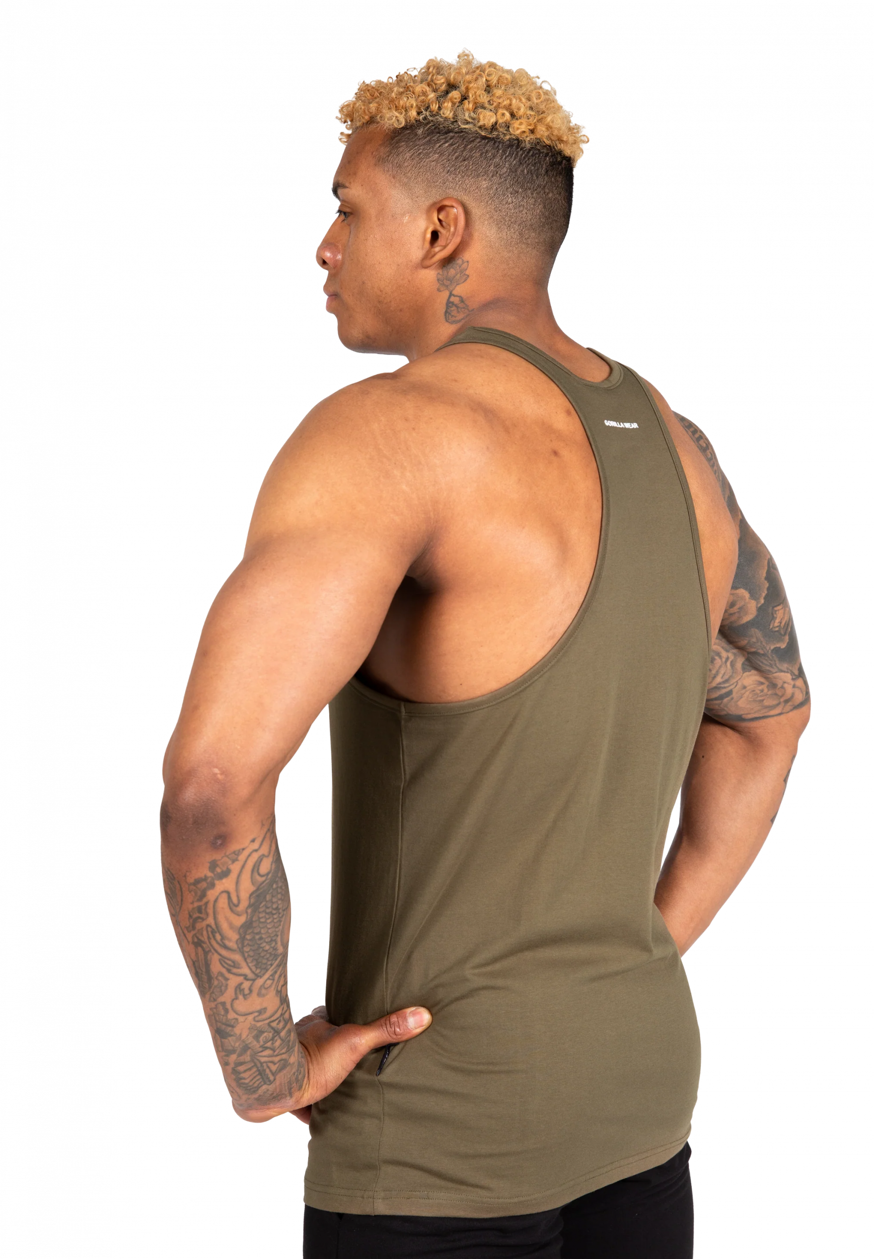 Débardeur Carter Stretch Gorilla Wear homme - Vert kaki, vue 2