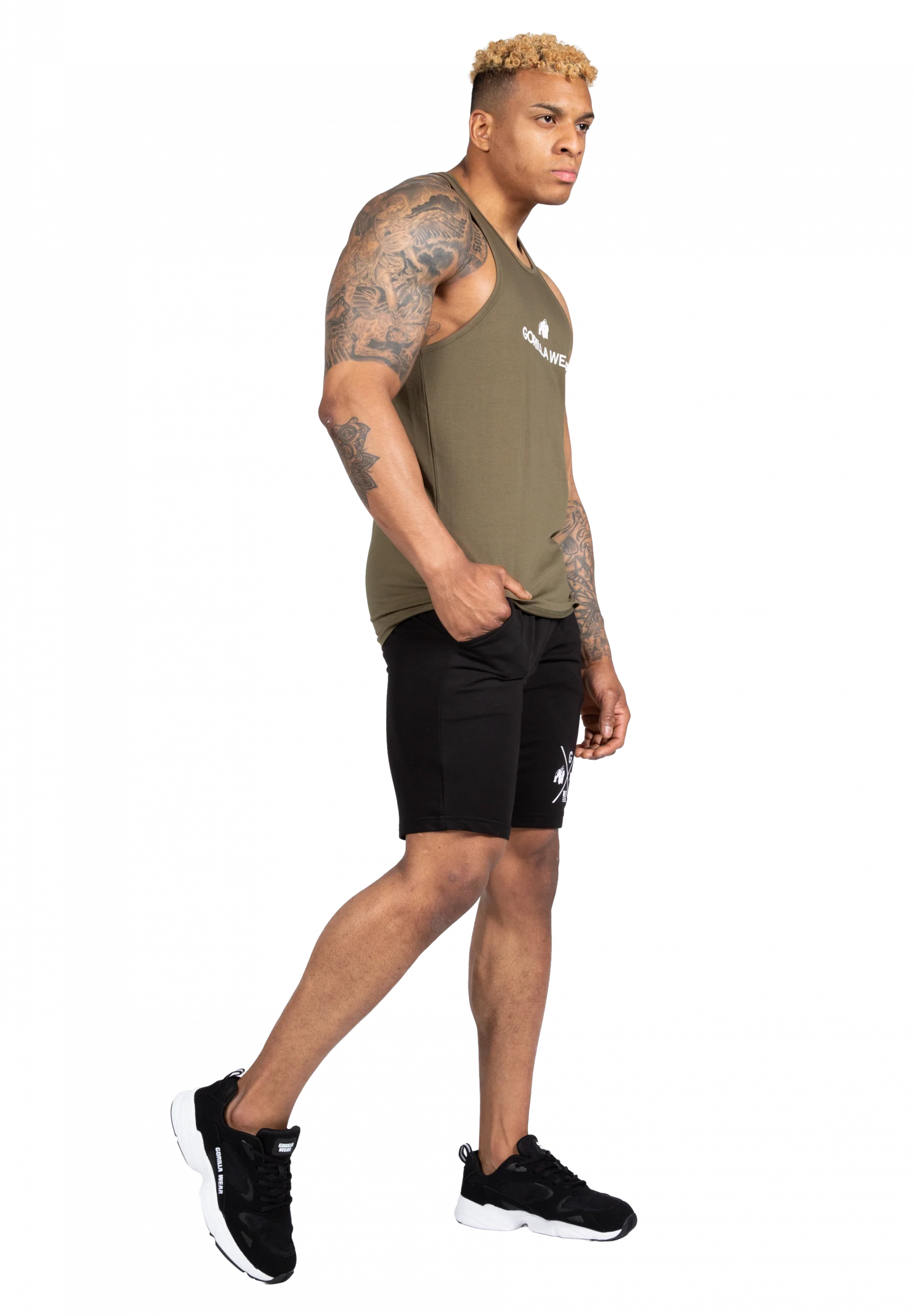 Débardeur Carter Stretch Gorilla Wear homme - Vert kaki, vue 3