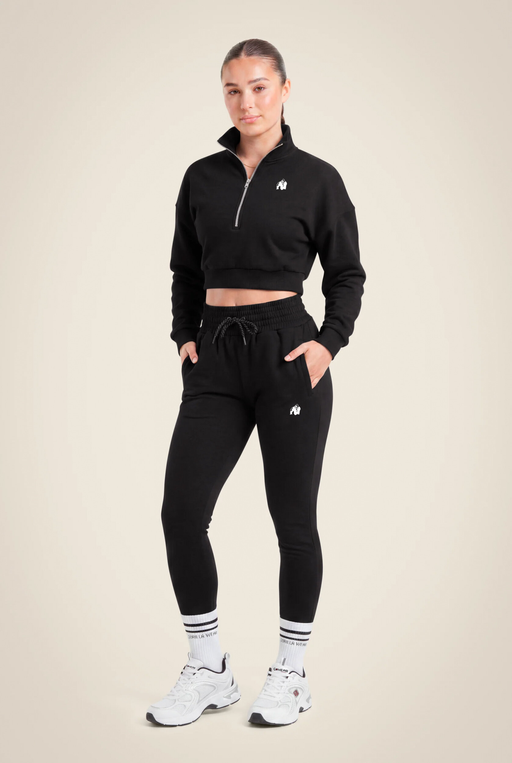 Sweat court demi-zip Ocala Gorilla Wear femme - Noir, vue 3