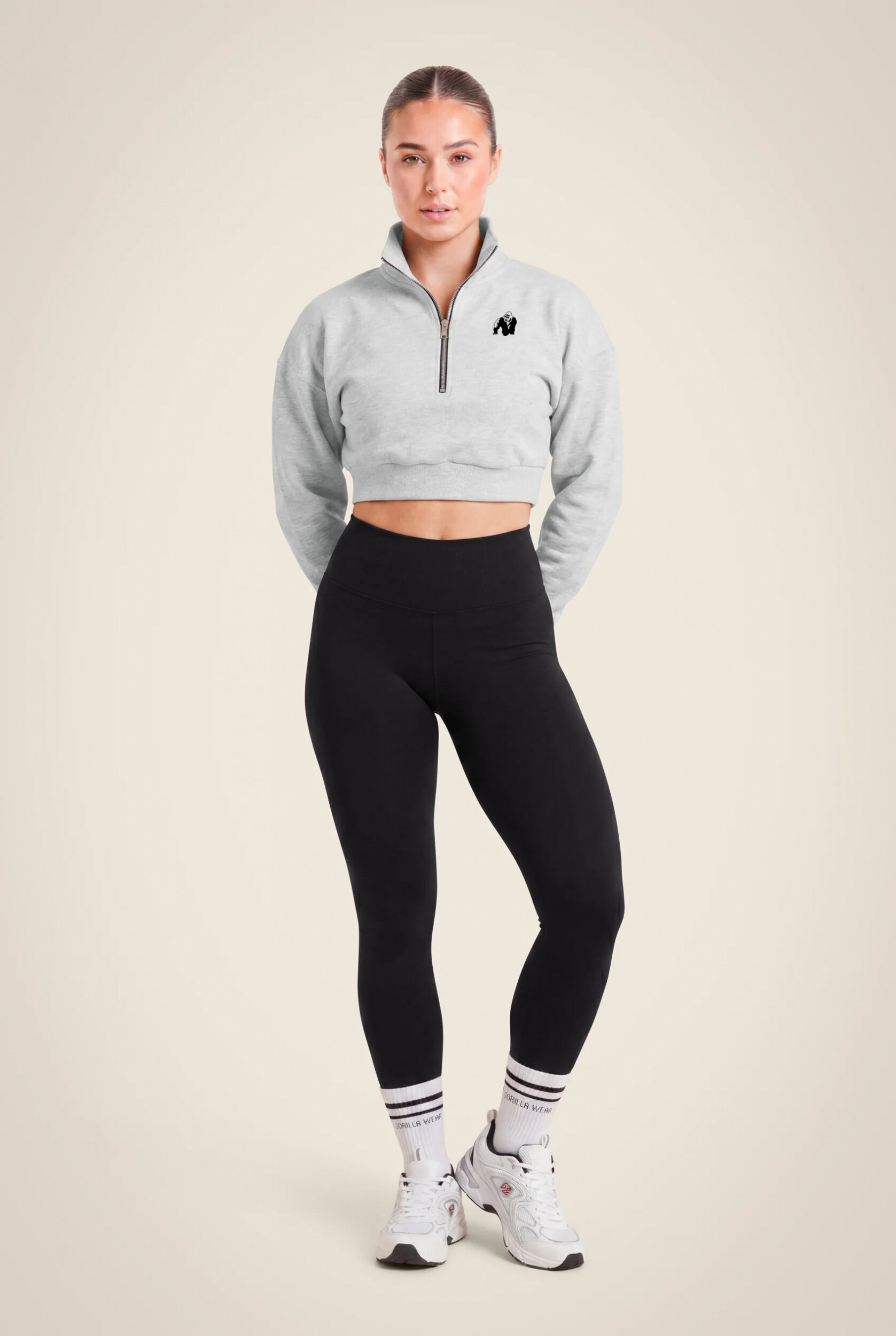 Sweat court demi-zip Ocala Gorilla Wear femme - Gris, vue 3