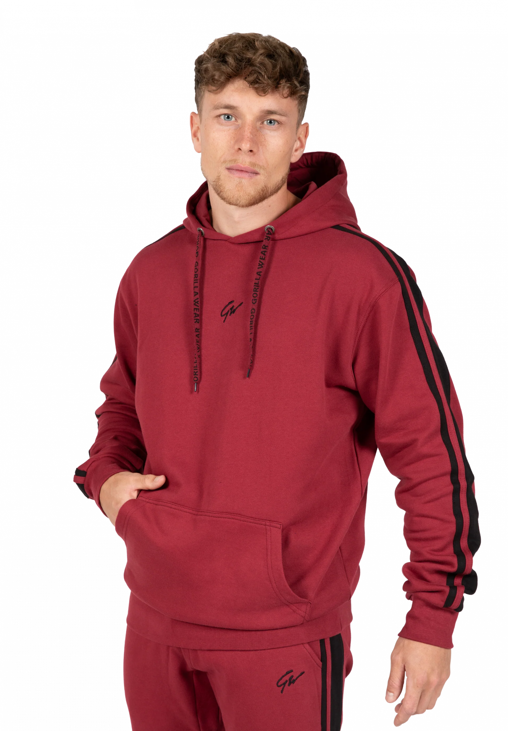 Banks Oversized Sweat à capuche Gorilla Wear - Bordeaux/Rouge/Noir, vue 1