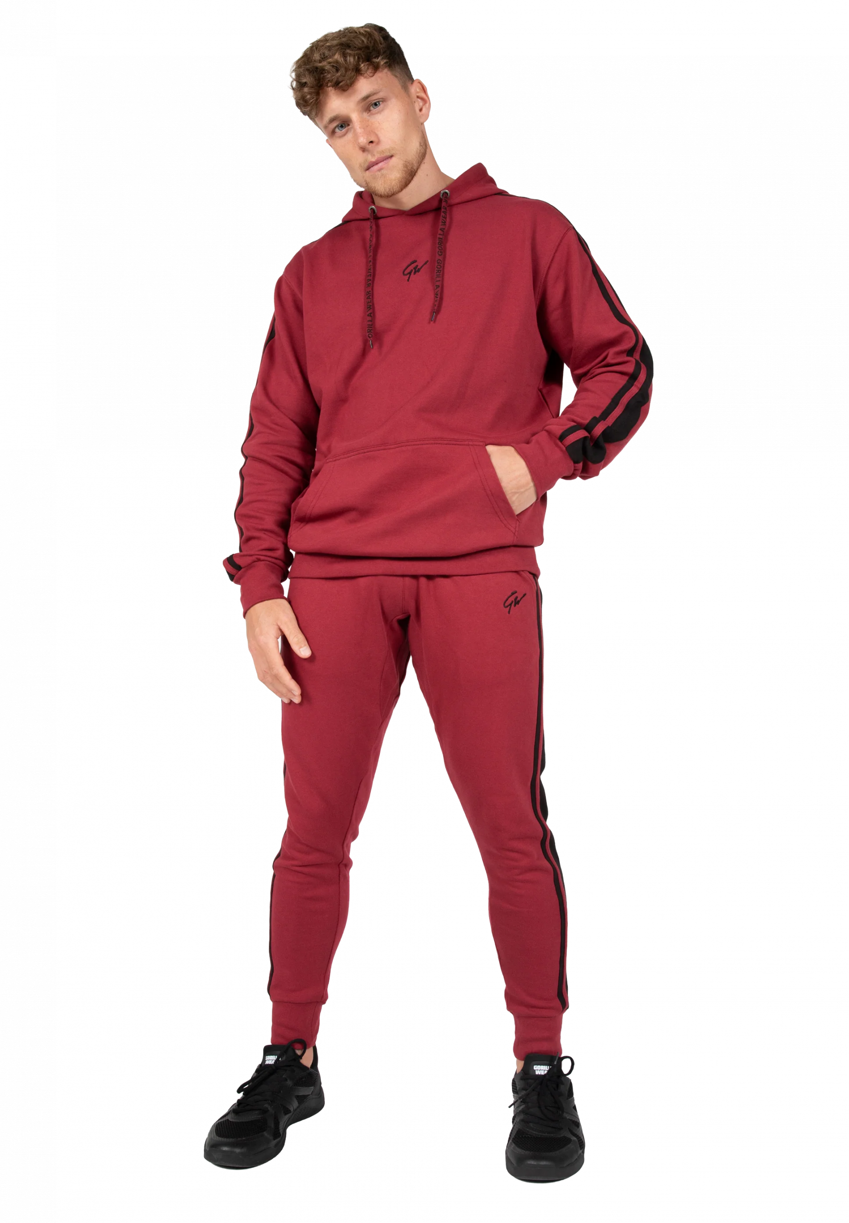 Banks Oversized Sweat à capuche Gorilla Wear - Bordeaux/Rouge/Noir, vue 3