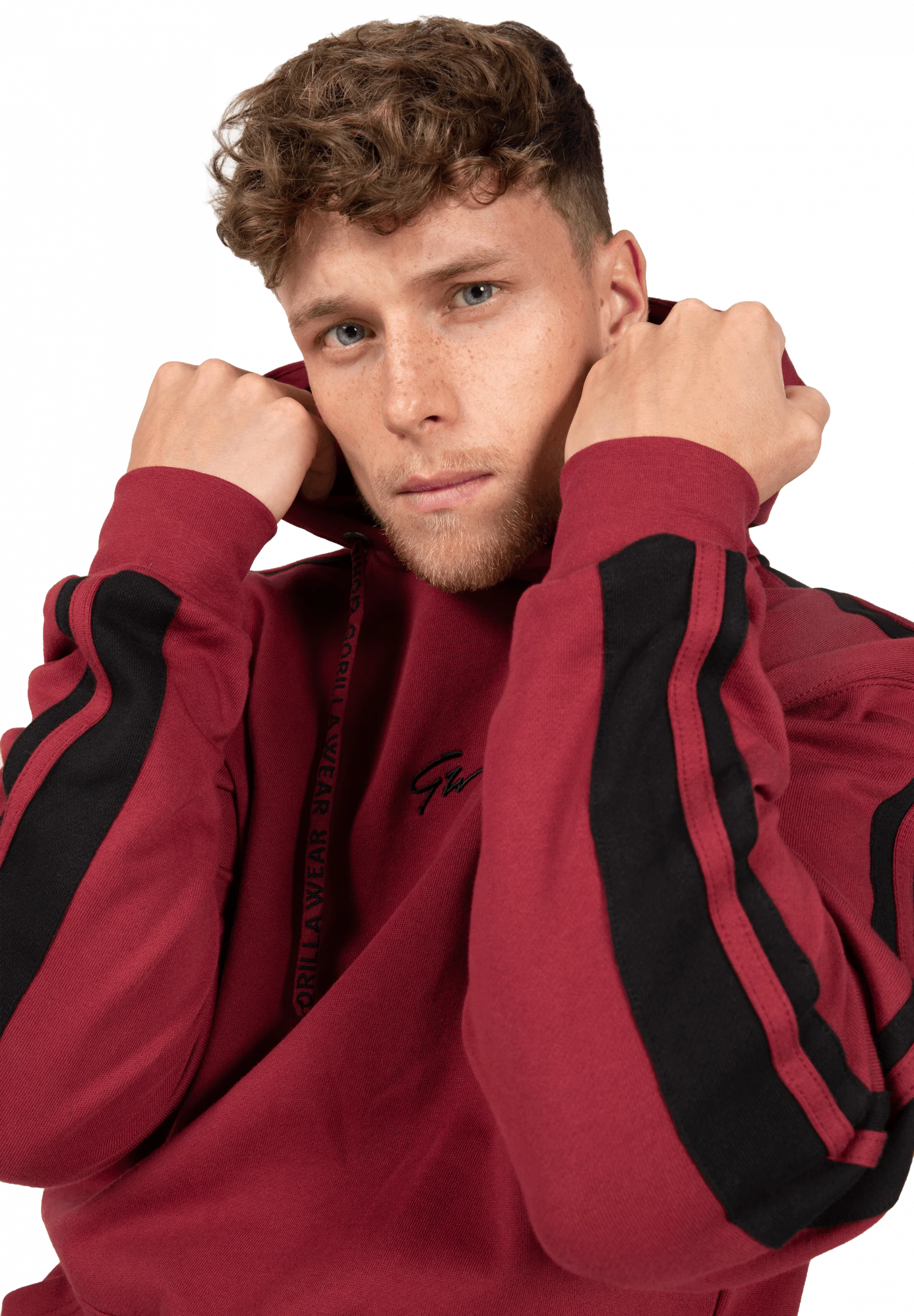 Banks Oversized Sweat à capuche Gorilla Wear - Bordeaux/Rouge/Noir, vue 4