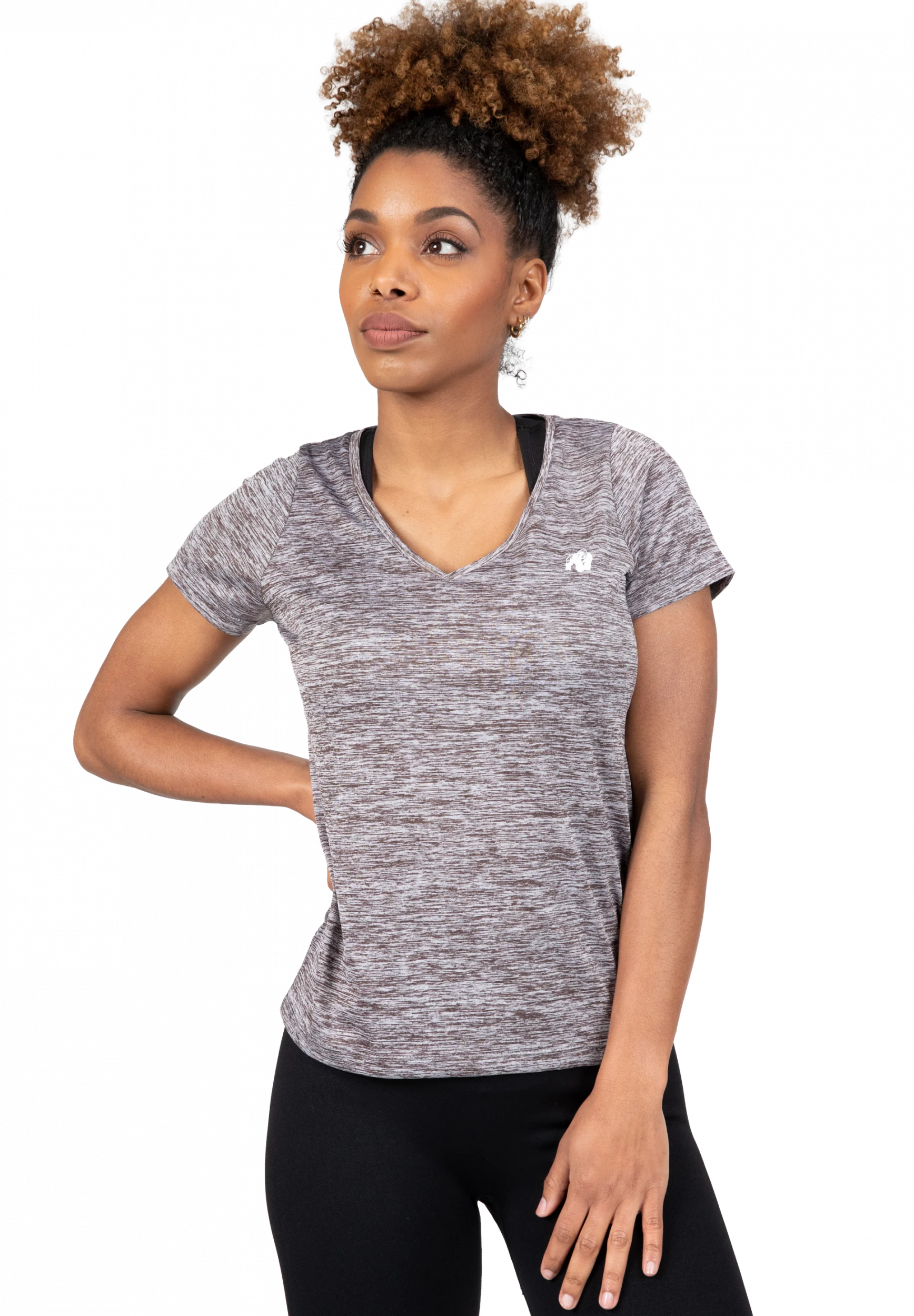 Elmira V-Neck T-shirt Gorilla Wear - Gris chiné - vue 1