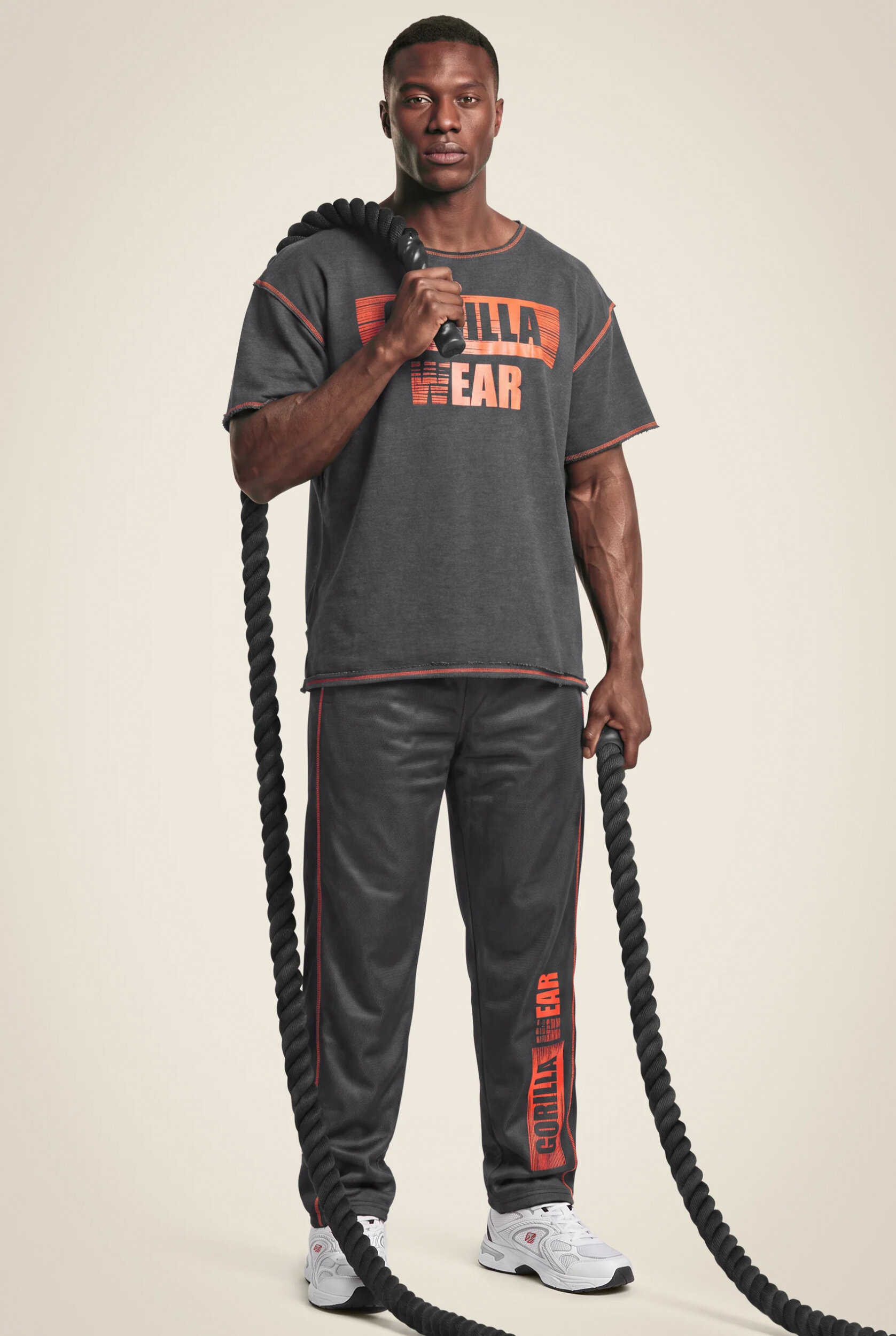 Wallace Mesh Pantalon Gorilla Wear - Gris/Orange, vue 3