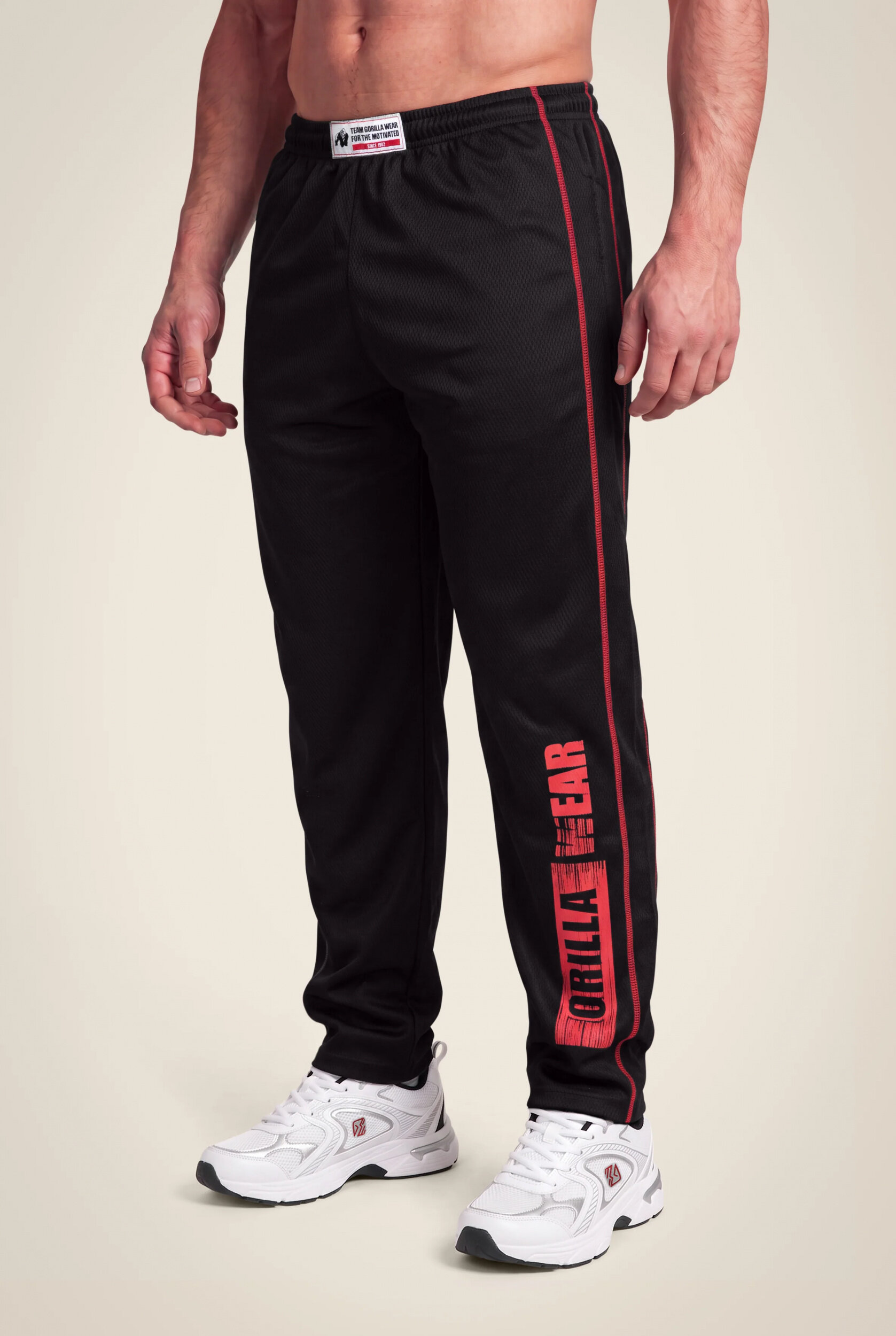 Wallace Mesh Pantalon Gorilla Wear - Noir/Rouge, vue 1