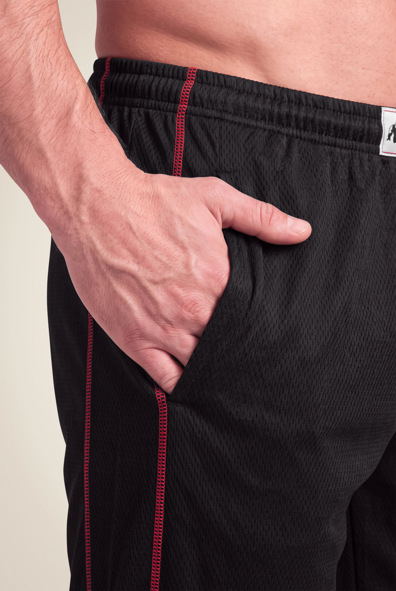 Wallace Mesh Pantalon Gorilla Wear - Noir/Rouge, vue 4