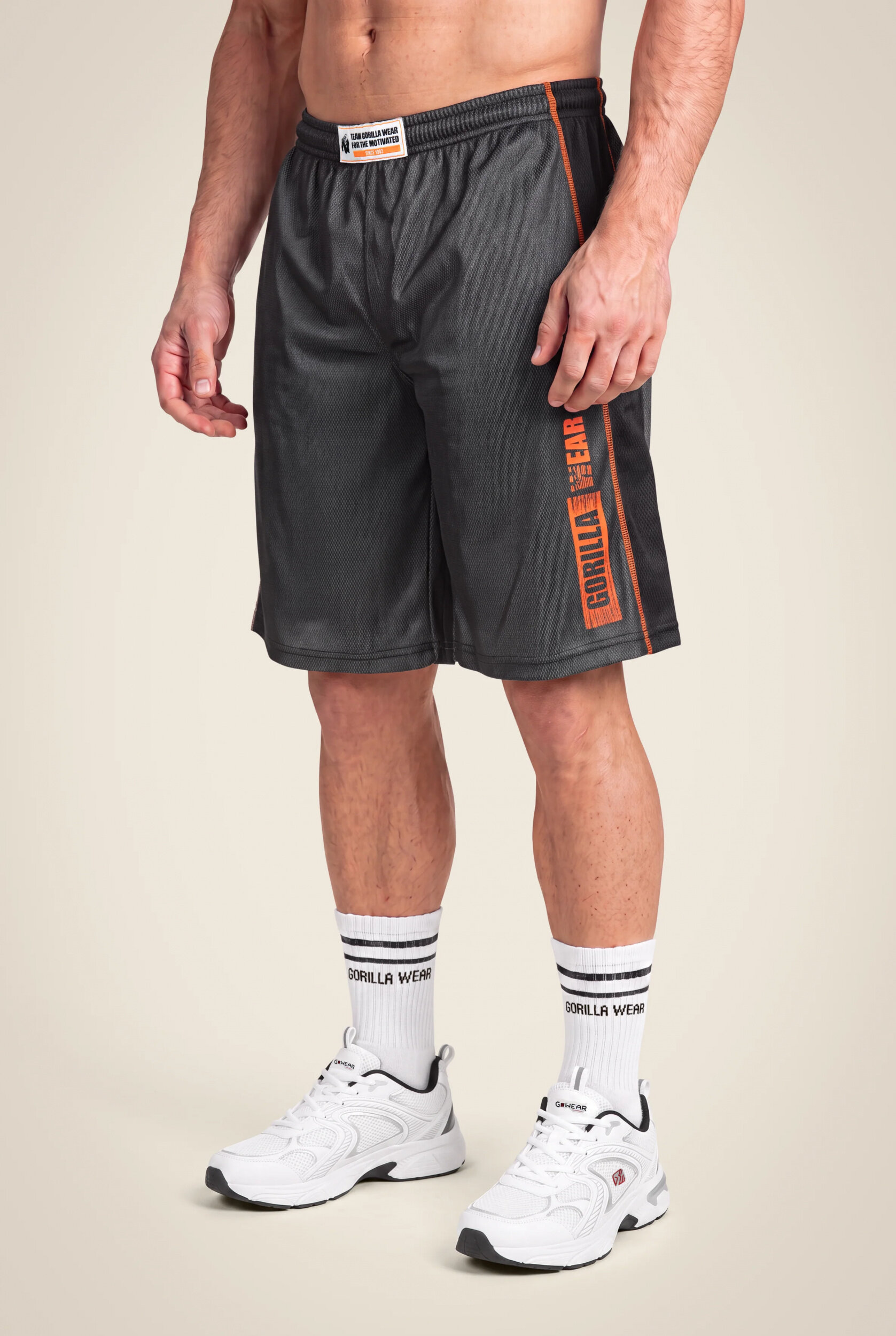 Wallace Mesh Short Gorilla Wear - Gris/Orange, vue 1