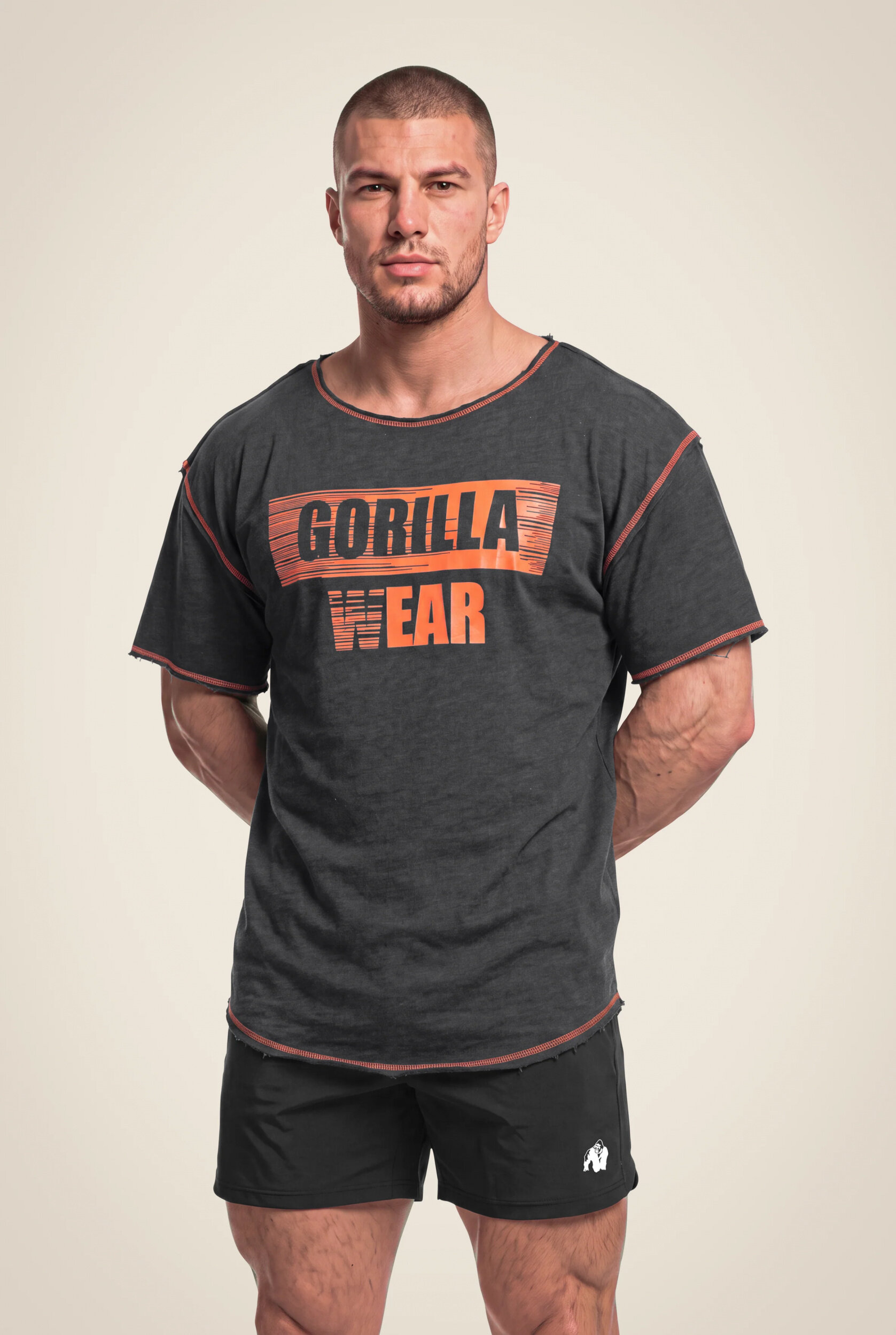 Wallace Workout Top Gorilla Wear homme - Gris/Orange, vue 1
