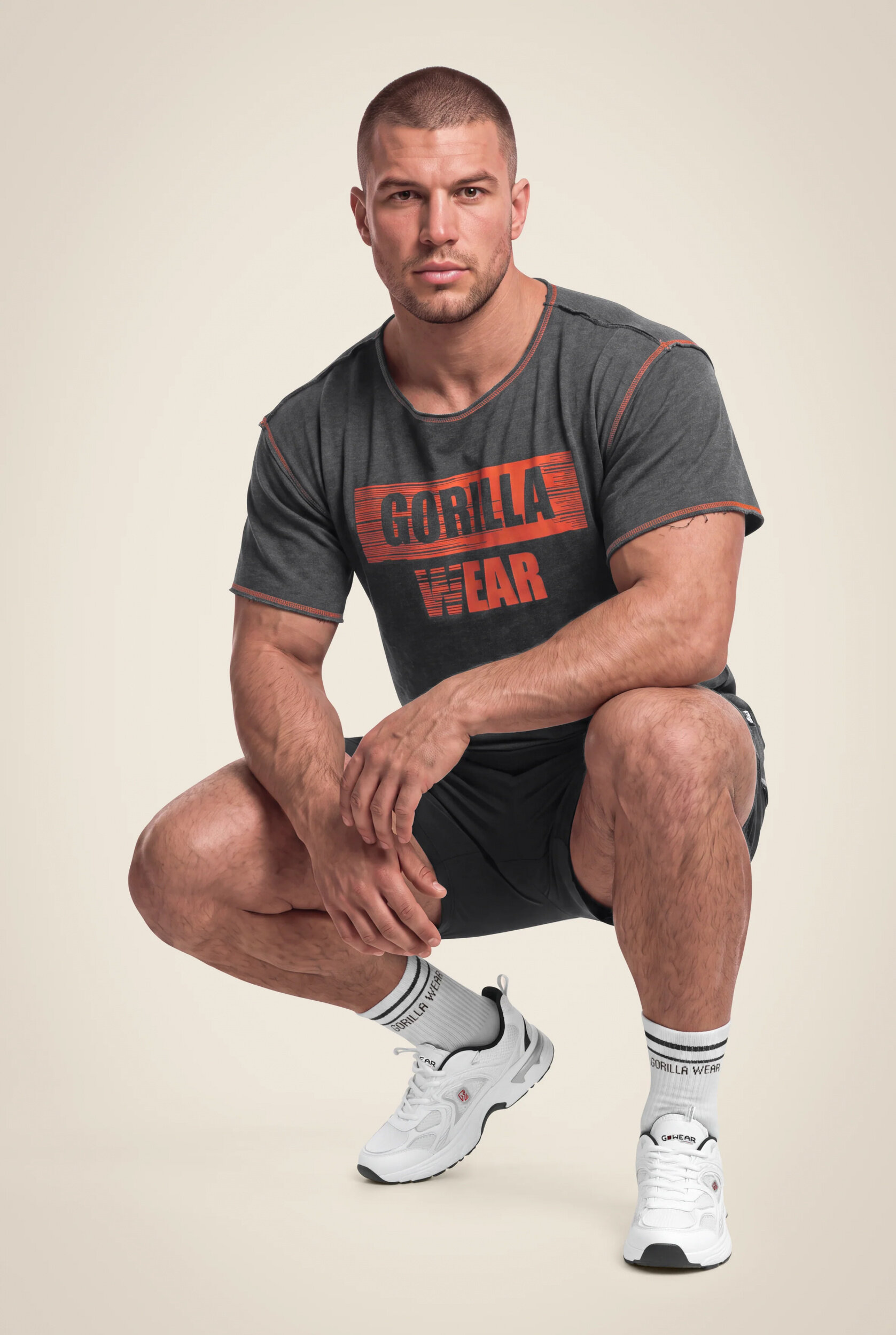 Wallace Workout Top Gorilla Wear homme - Gris/Orange, vue 3