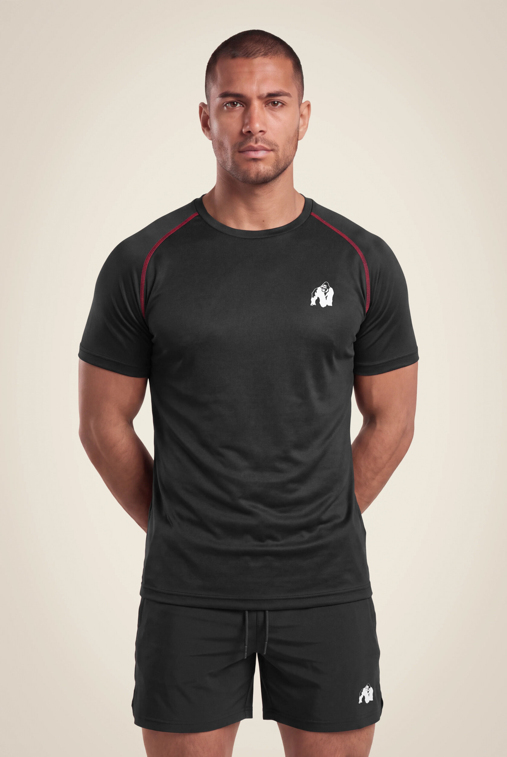 Performance T-shirt Gorilla Wear homme - Noir/Rouge, vue 1