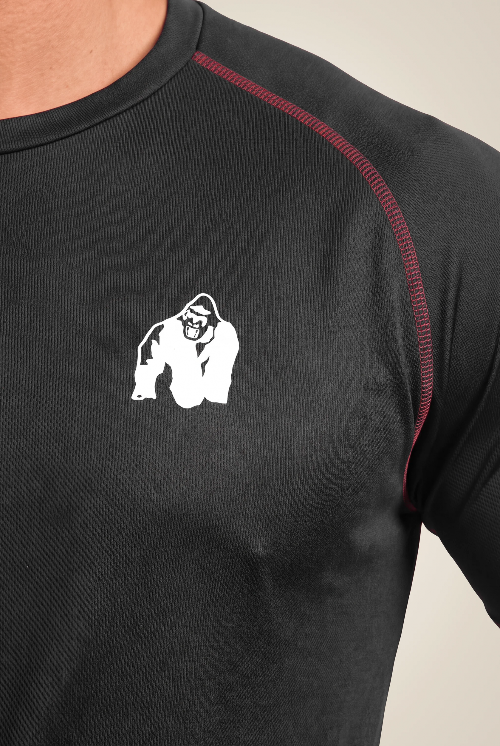 Performance T-shirt Gorilla Wear homme - Noir/Rouge, vue 4