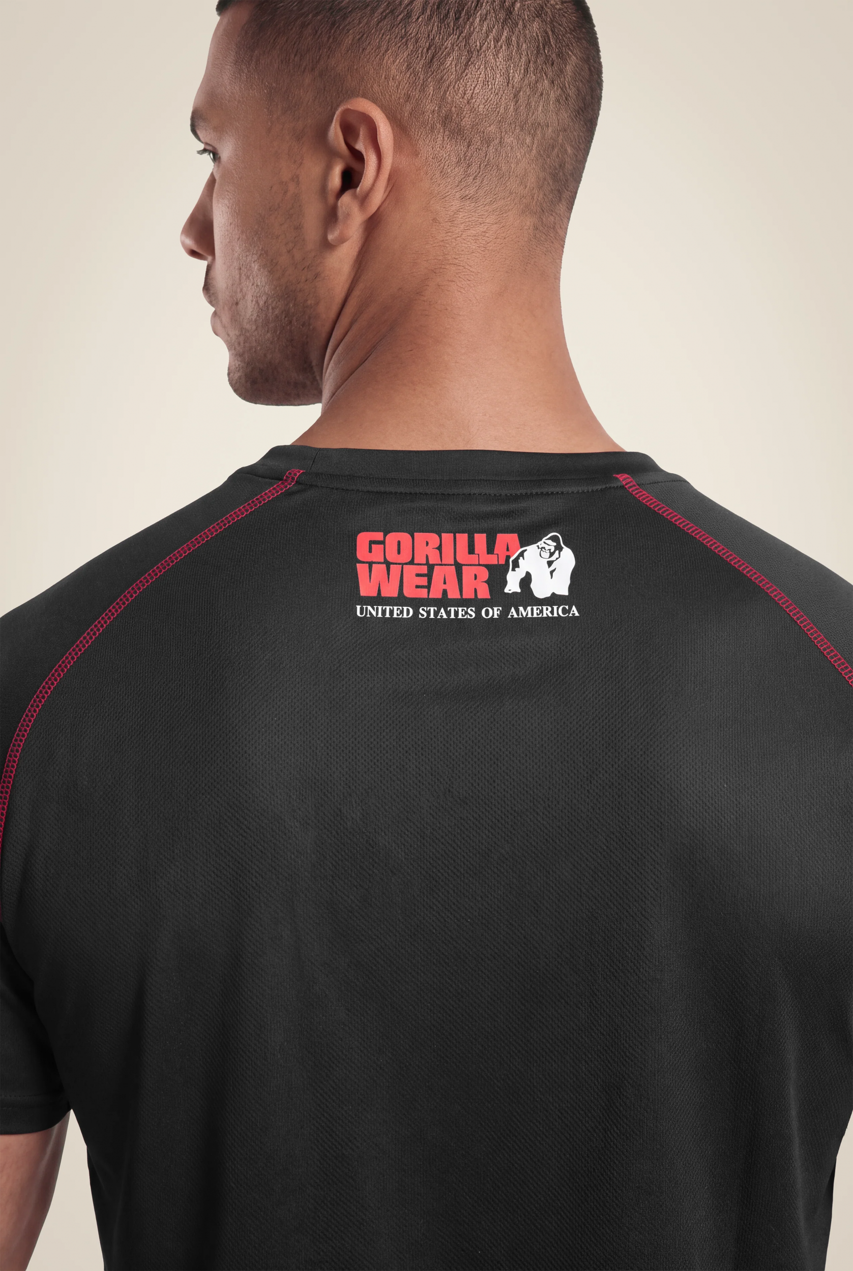 Performance T-shirt Gorilla Wear homme - Noir/Rouge, vue 5