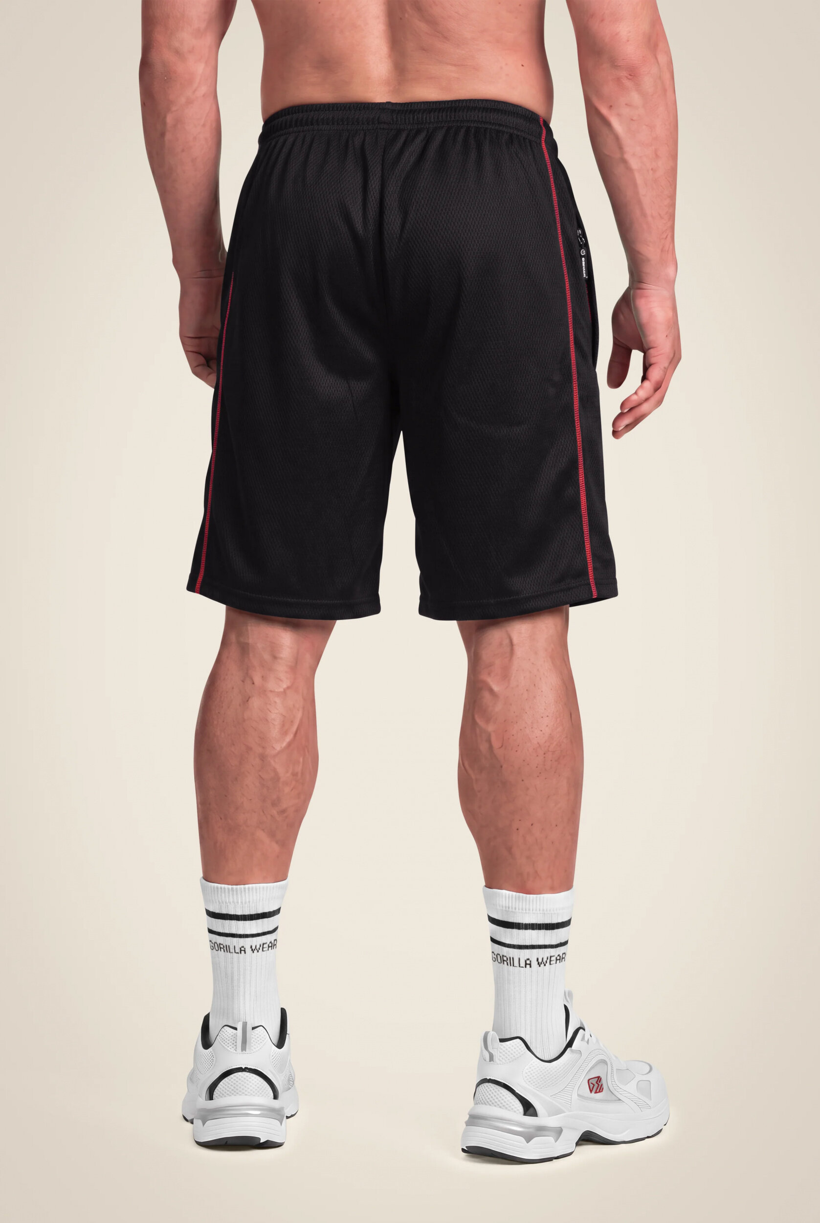 Wallace Mesh Short Gorilla Wear - Noir/Rouge, vue 2