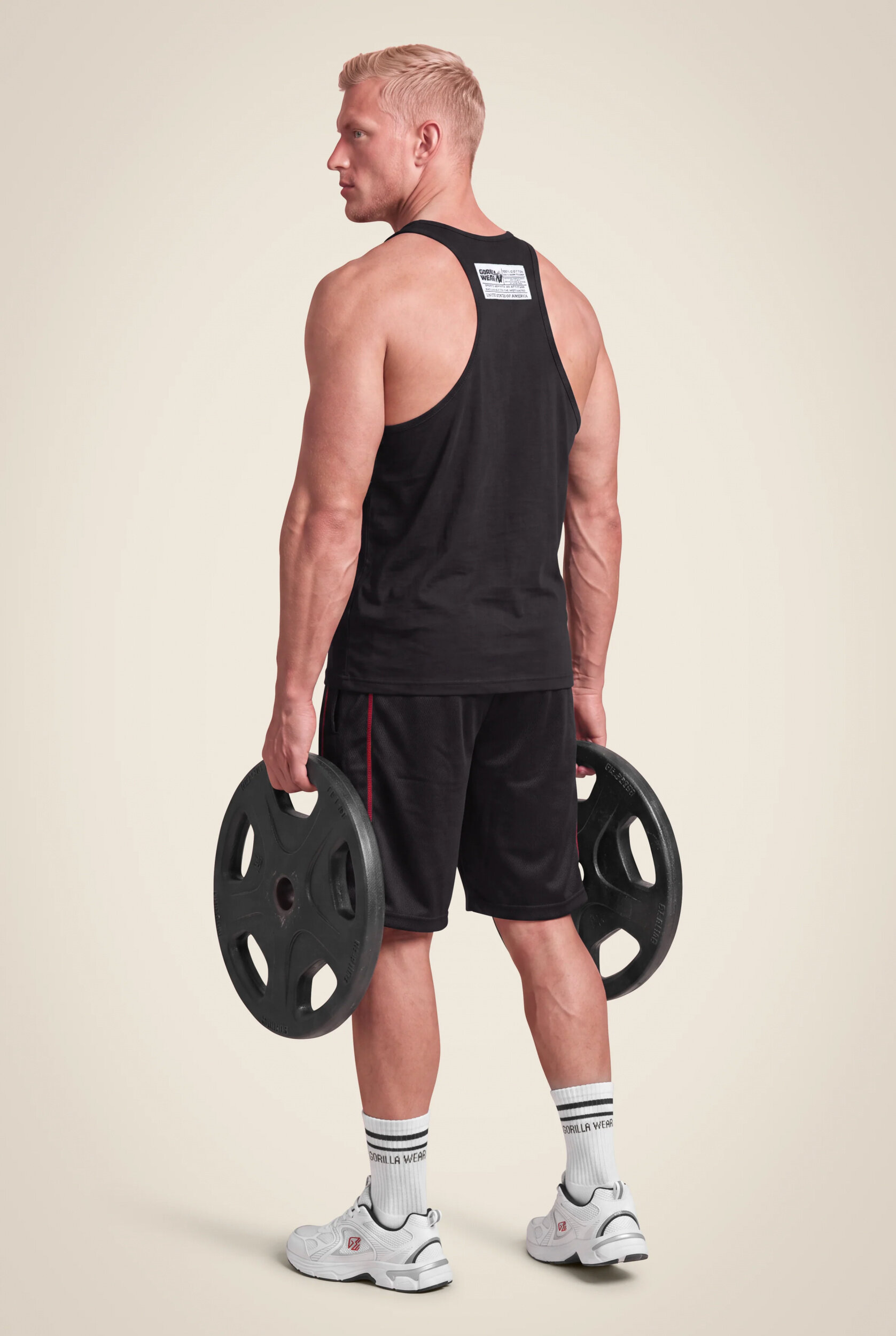 Wallace Mesh Short Gorilla Wear - Noir/Rouge, vue 3