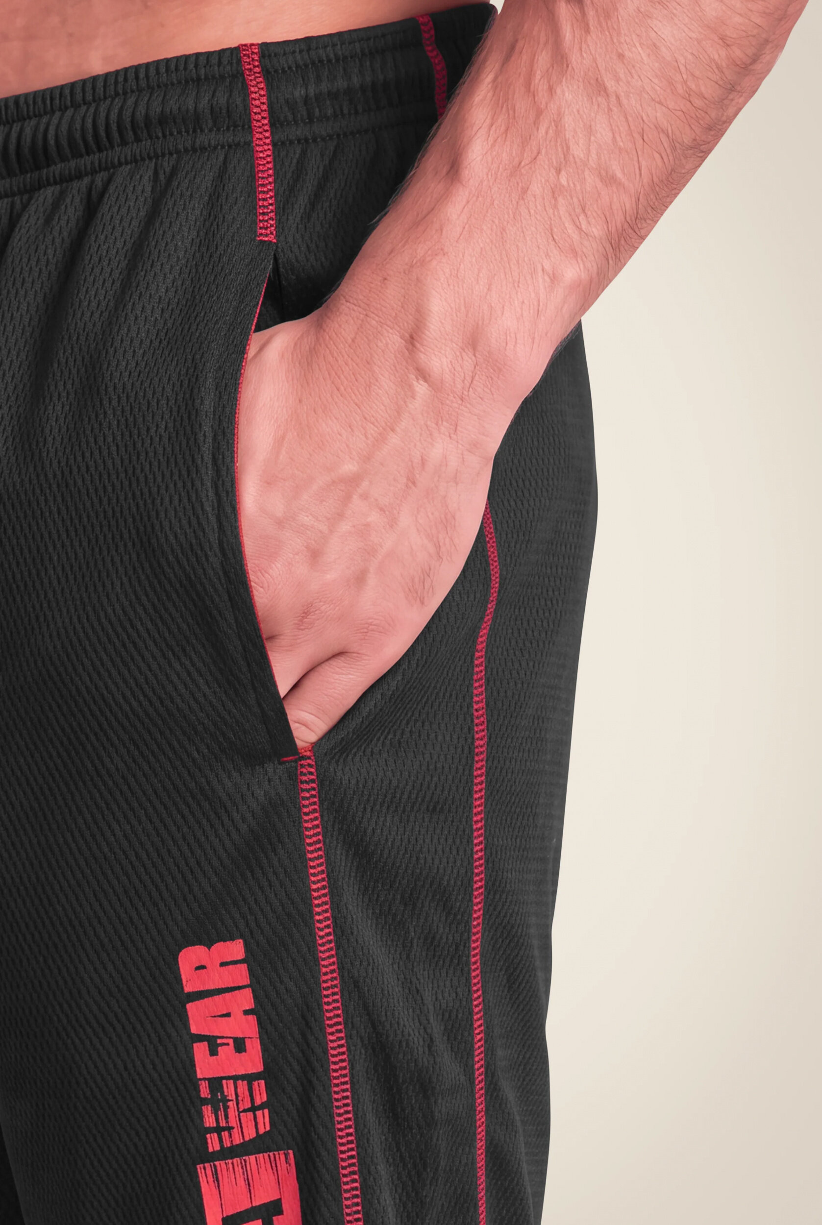 Wallace Mesh Short Gorilla Wear - Noir/Rouge, vue 4