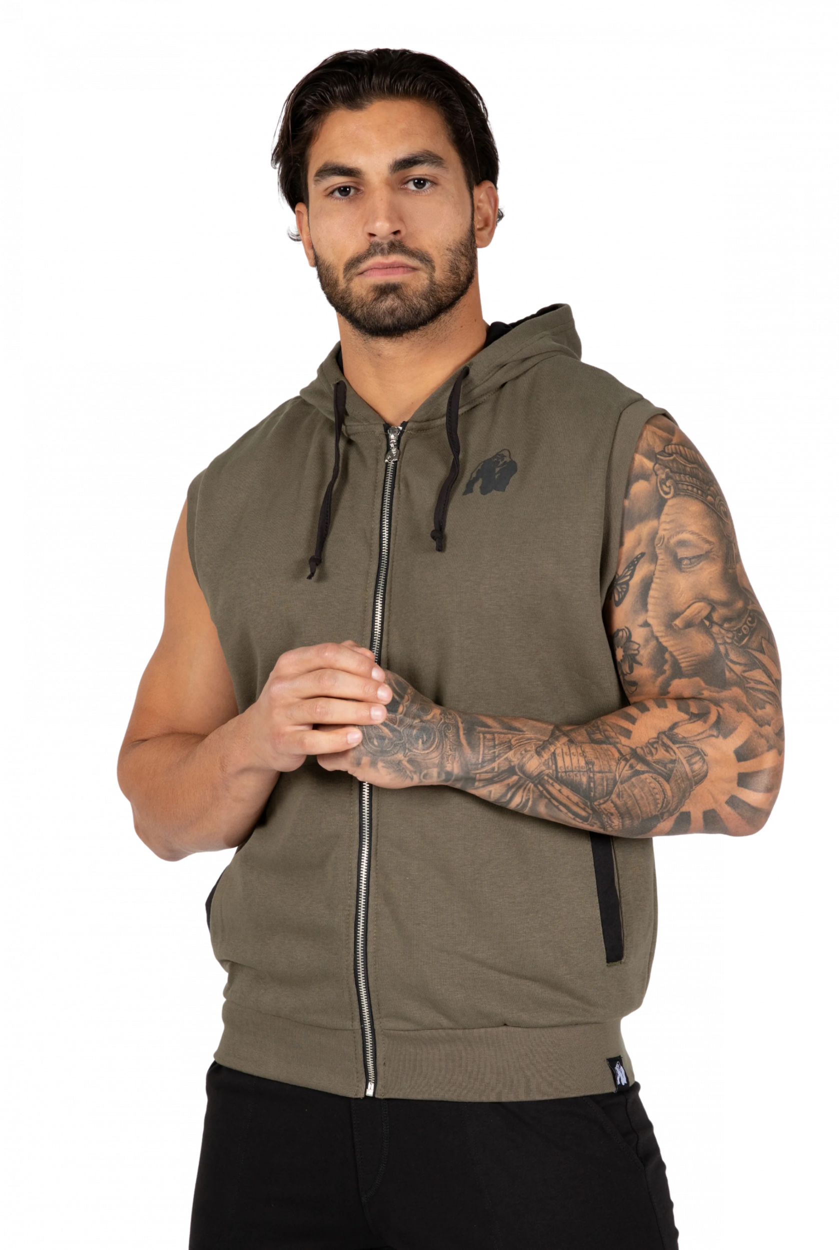 Springfield S/L Zipped Sweat à capuche Gorilla Wear - Vert kaki, vue 1