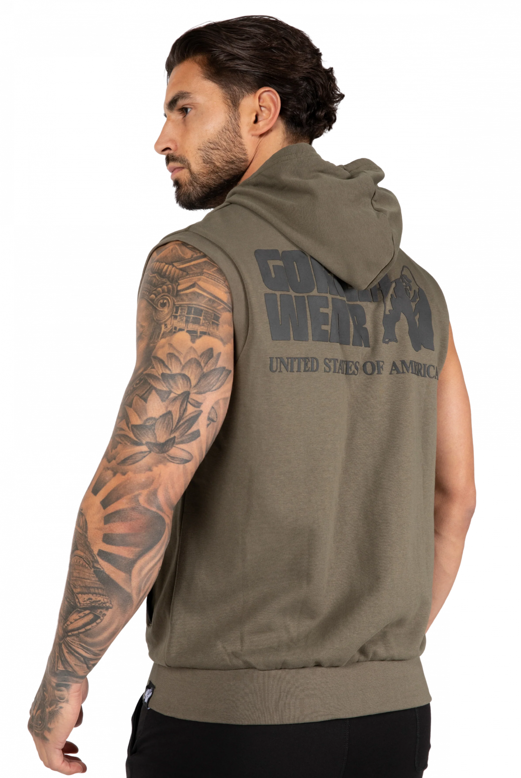 Springfield S/L Zipped Sweat à capuche Gorilla Wear - Vert kaki, vue 2