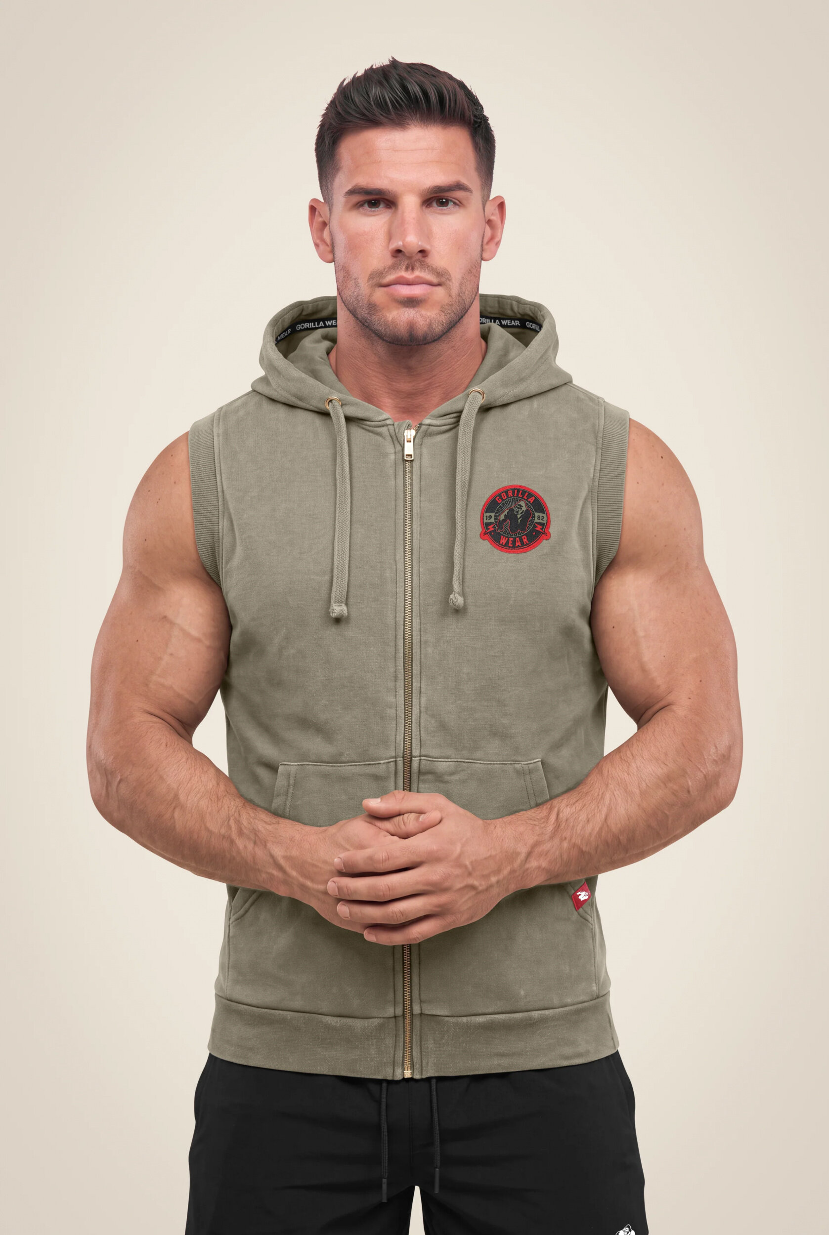 Silverdale Sleeveless Sweat à capuche Gorilla Wear - Vert kaki, vue 1
