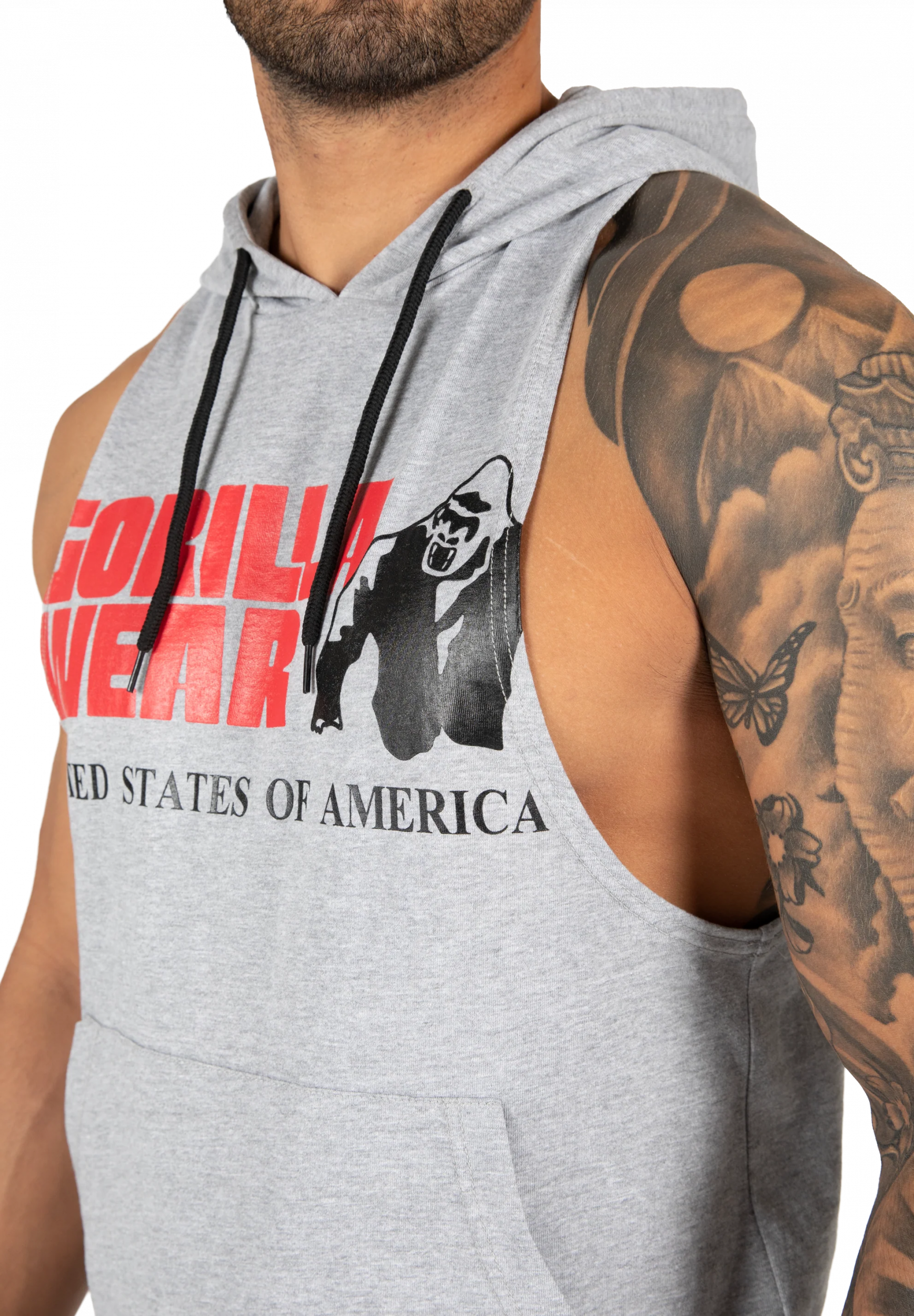 Rogers Hooded Débardeur Gorilla Wear - Gris chiné, photo 4