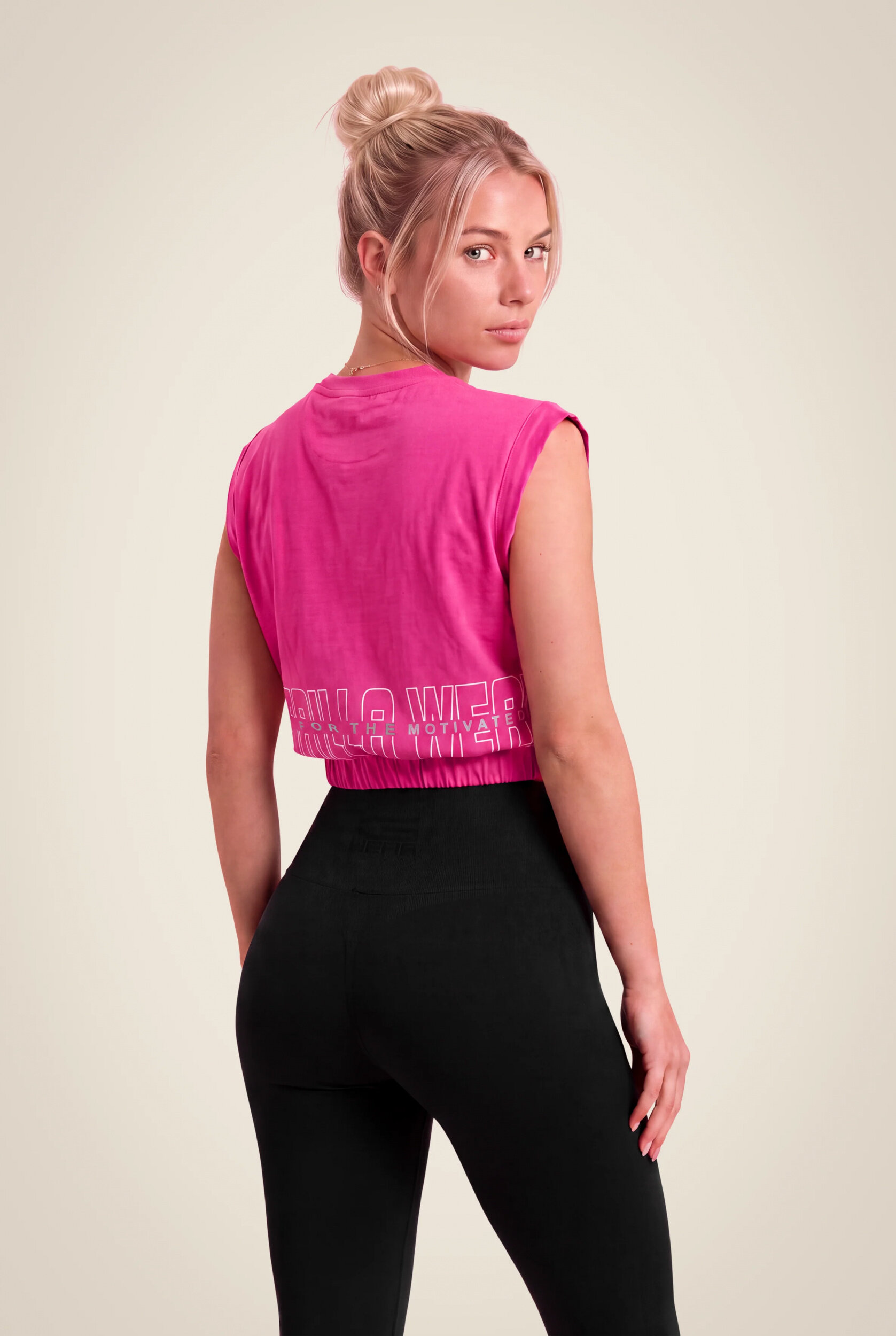Albion Oversized Top court Gorilla Wear - Rose - vue 2