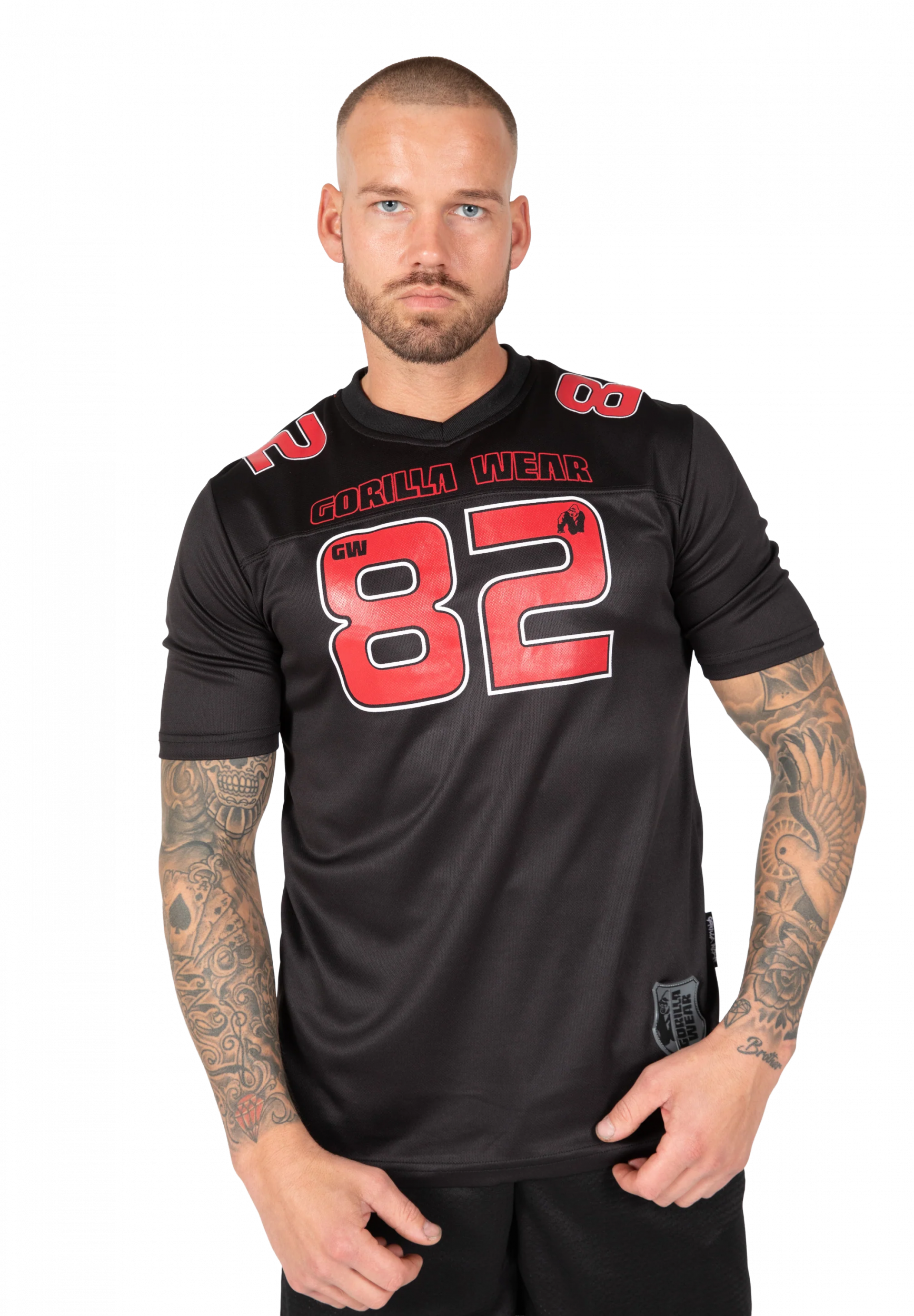 Fresno T-shirt Gorilla Wear - Noir/Rouge - vue 1