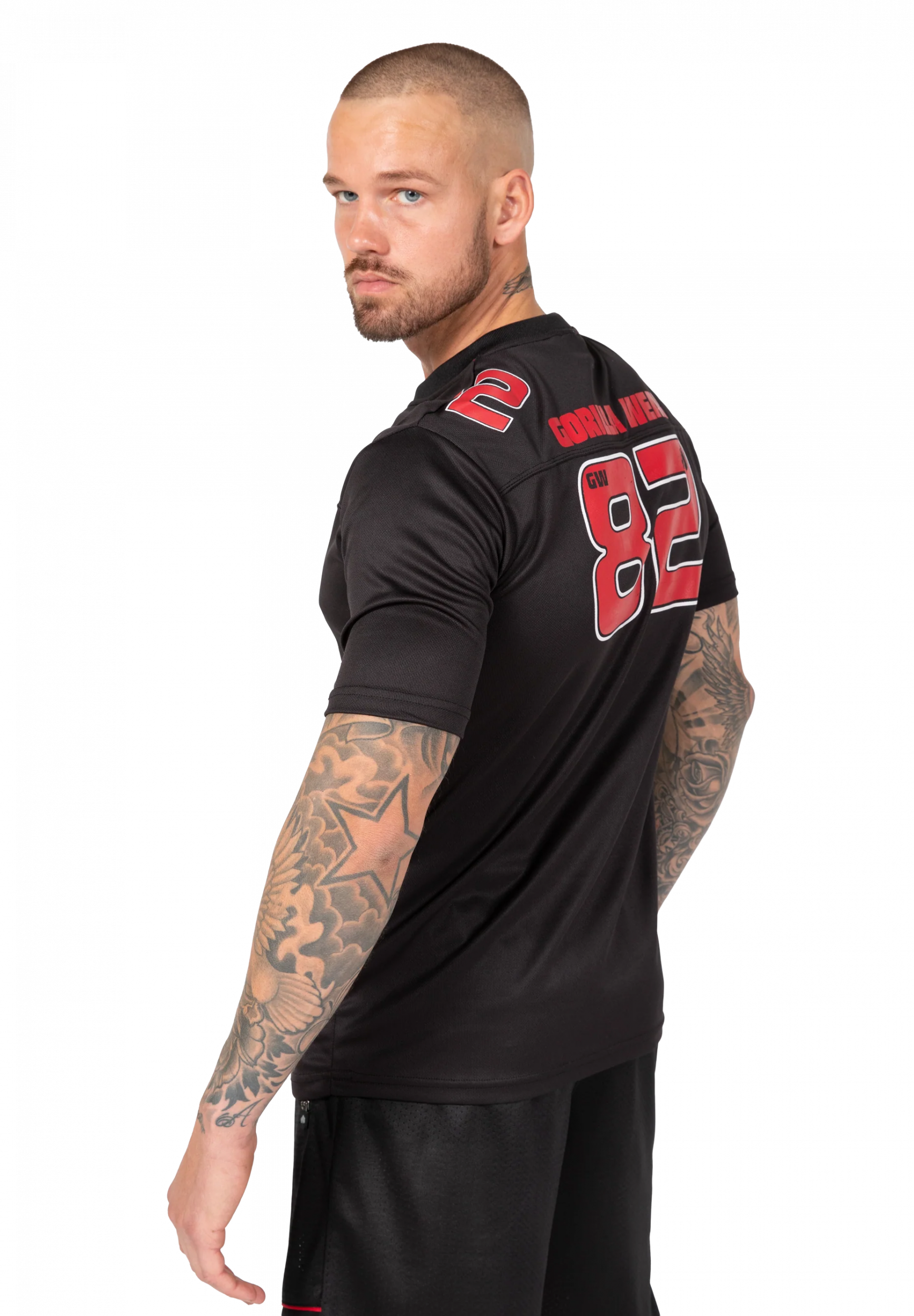 Fresno T-shirt Gorilla Wear - Noir/Rouge - vue 2