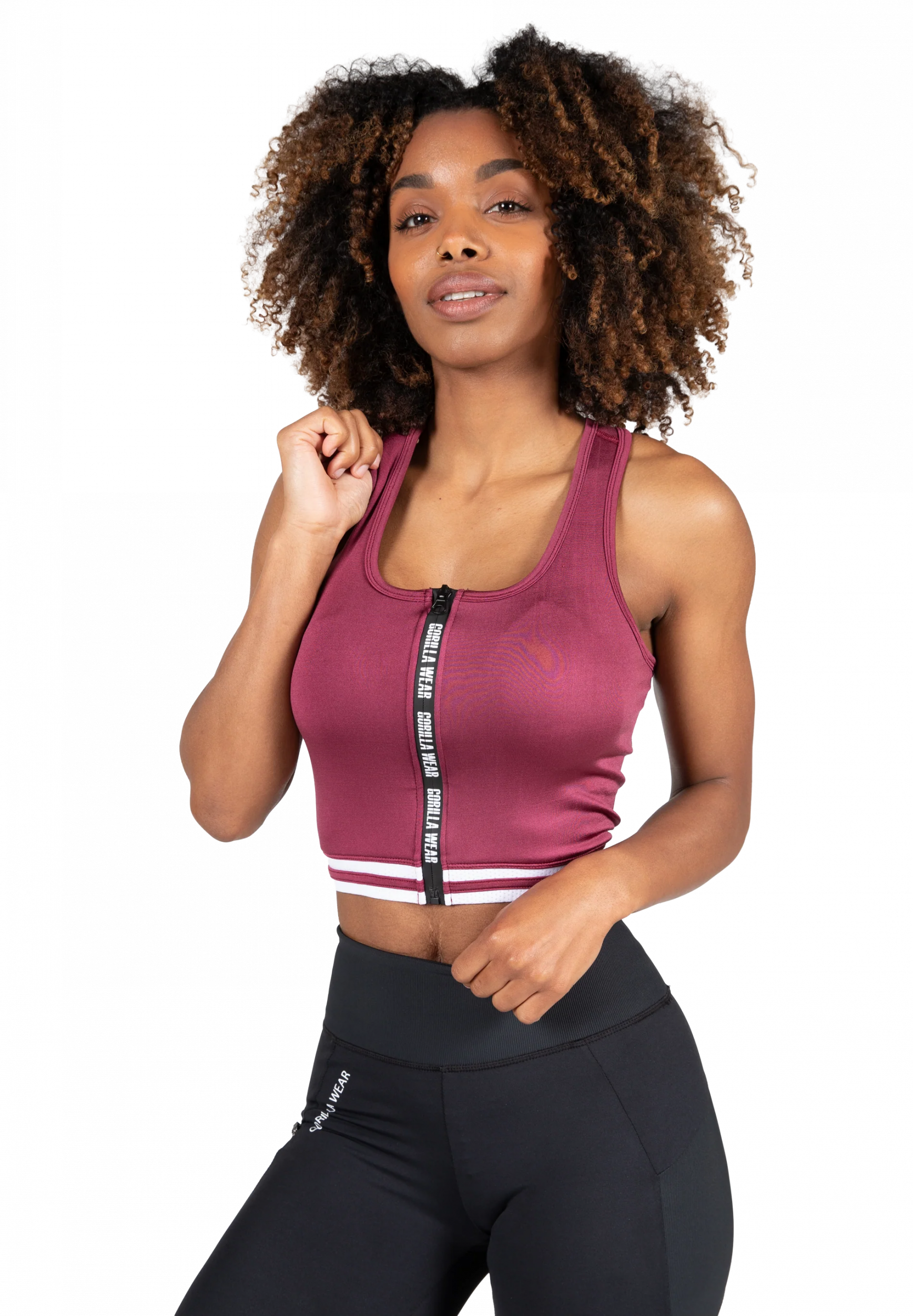 Mesa Zip Front Top court Gorilla Wear - Bordeaux - vue 1