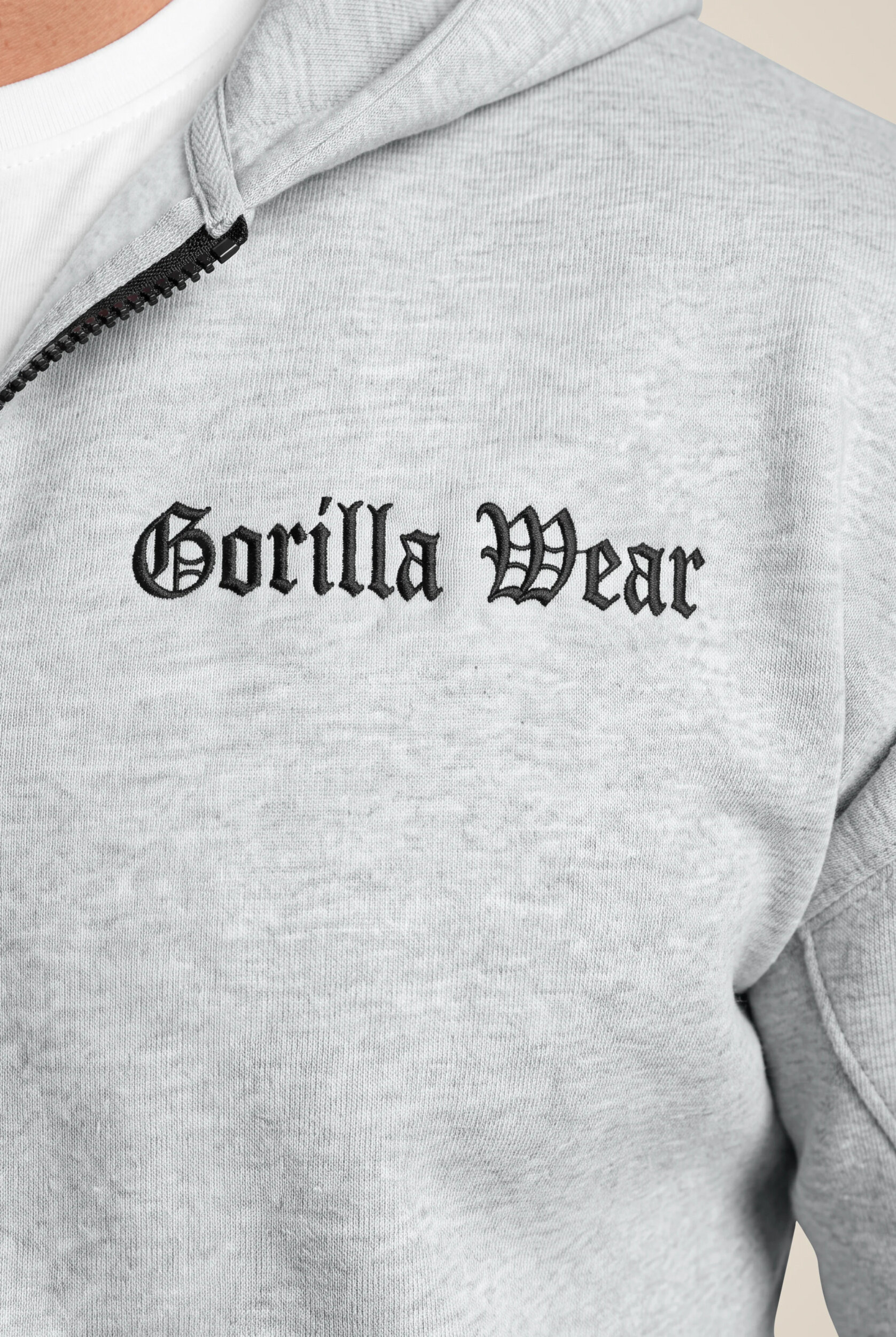 Utah Zipped sweat à capuche Gorilla Wear - Gris clair chiné, vue 4
