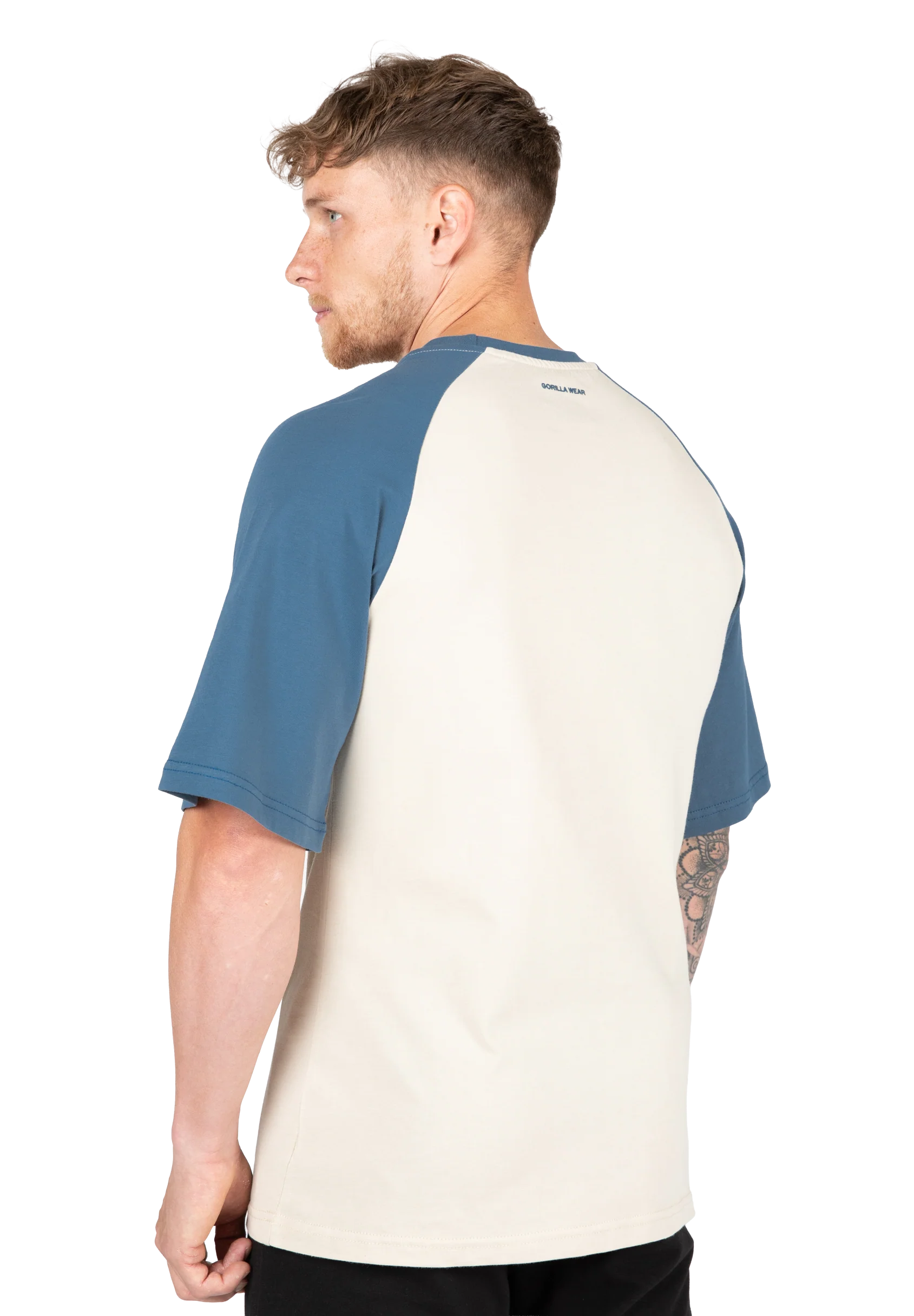 Logan Oversized T-shirt Gorilla Wear - Beige/Bleu, vue 2