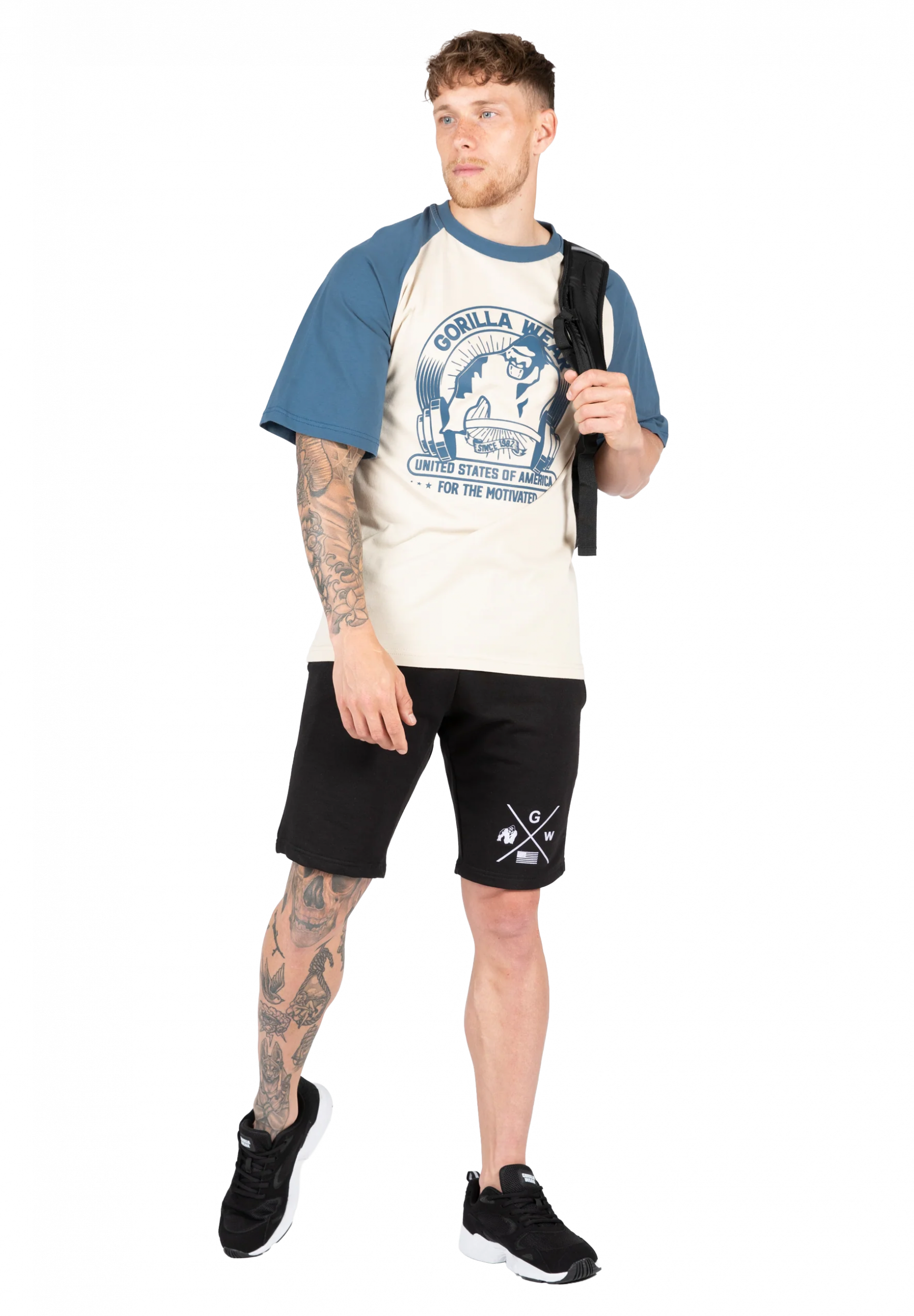 Logan Oversized T-shirt Gorilla Wear - Beige/Bleu, vue 3