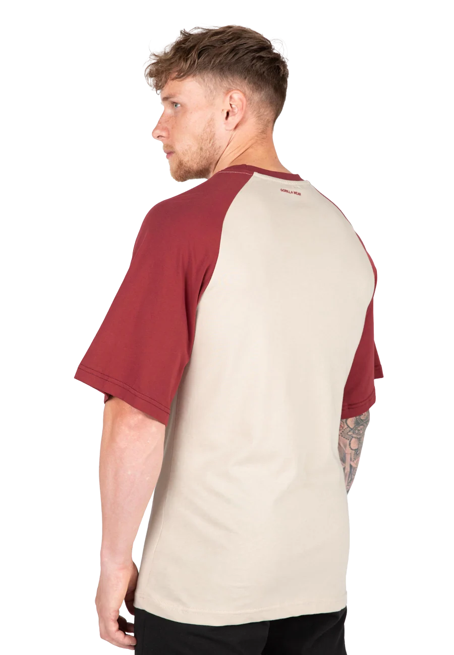 Logan Oversized T-shirt Gorilla Wear - Beige/Rouge, vue 2