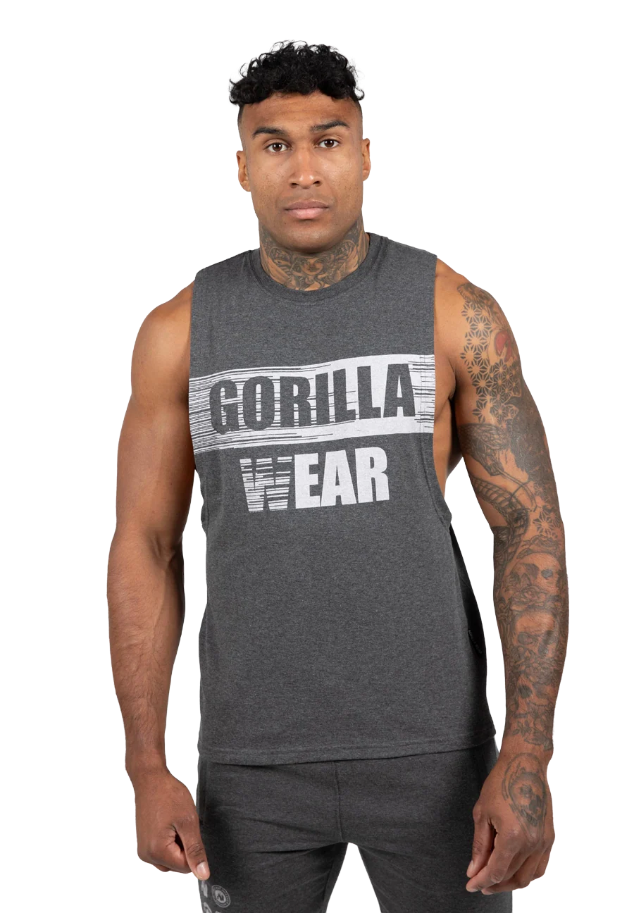 Lopez Drop Armhole débardeur Gorilla Wear - Gris foncé chiné, vue 1