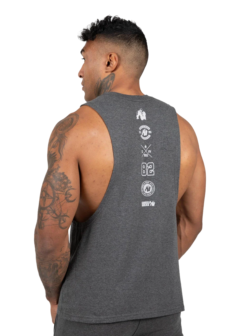 Lopez Drop Armhole débardeur Gorilla Wear - Gris foncé chiné, vue 2