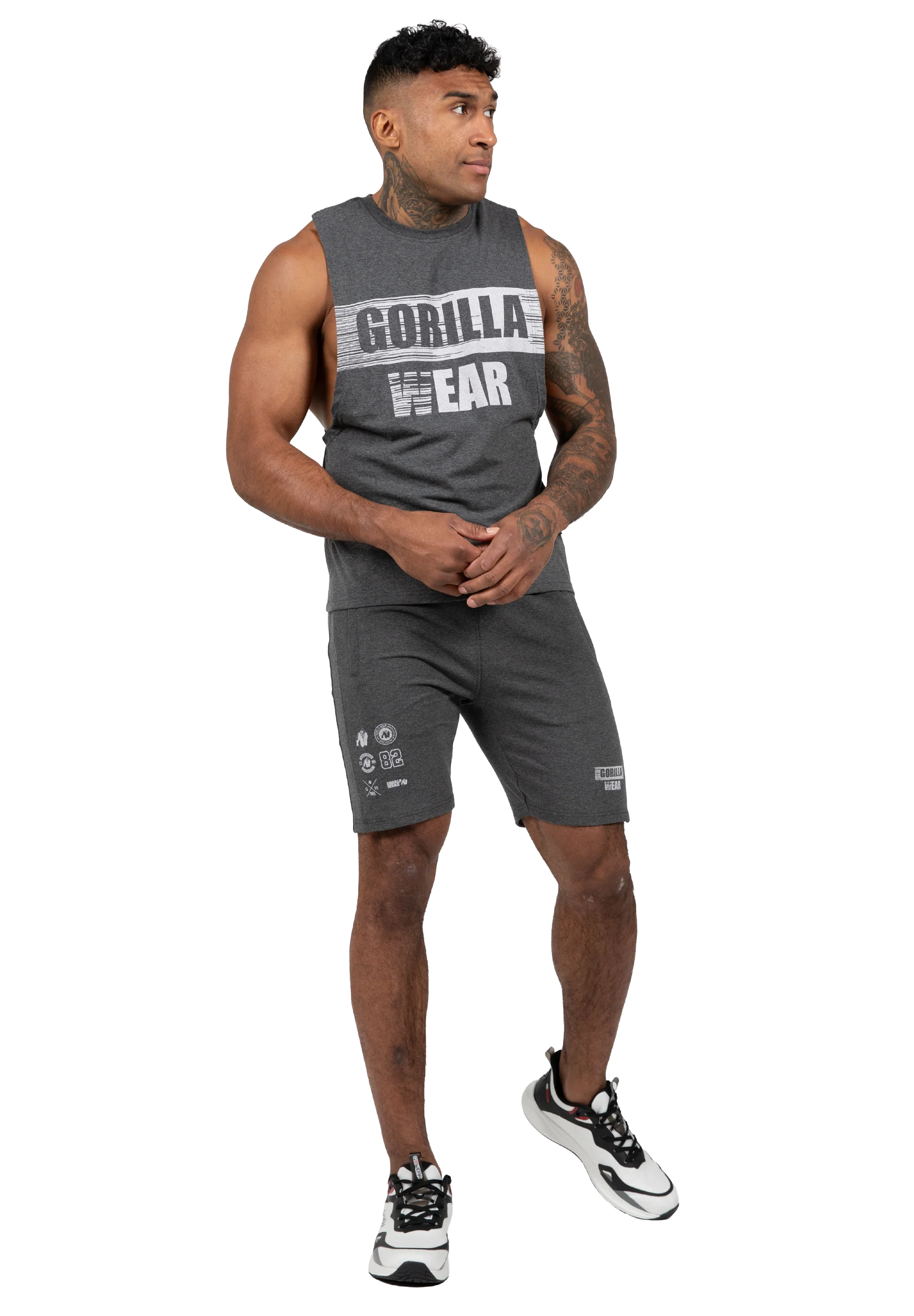 Lopez Drop Armhole débardeur Gorilla Wear - Gris foncé chiné, vue 3