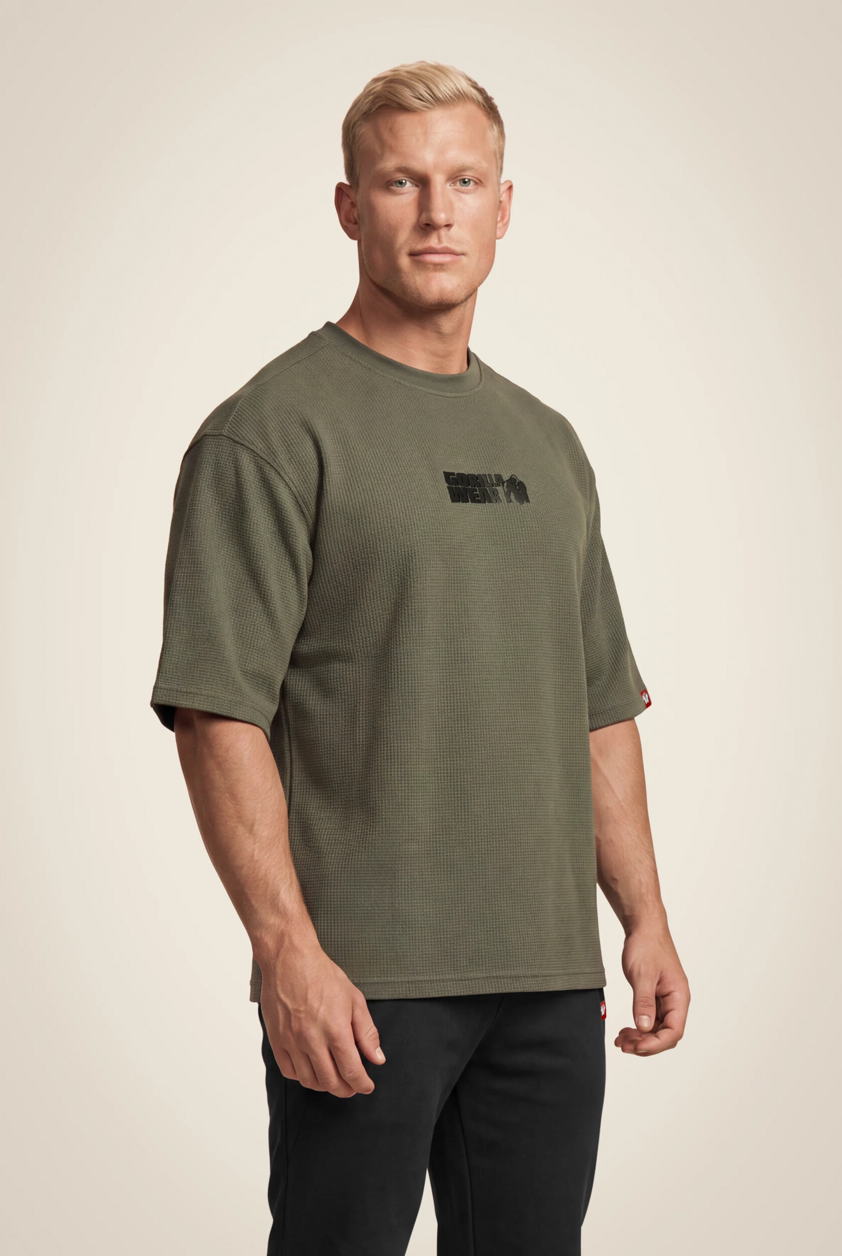 Idaho Oversized Waffle T-shirt Gorilla Wear - Vert kaki - vue 1