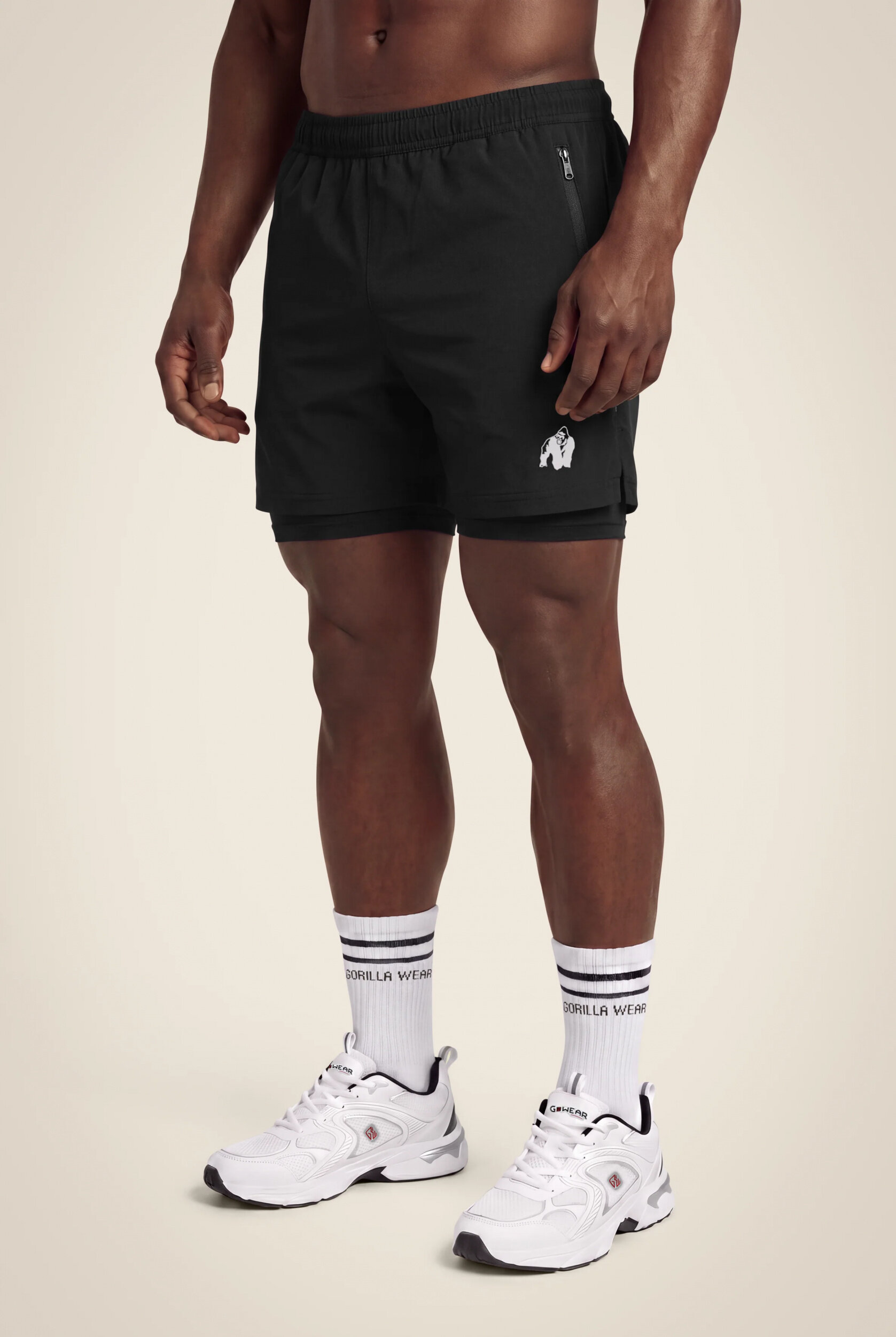 Short Lowell 2-en-1 Gorilla Wear homme - Noir