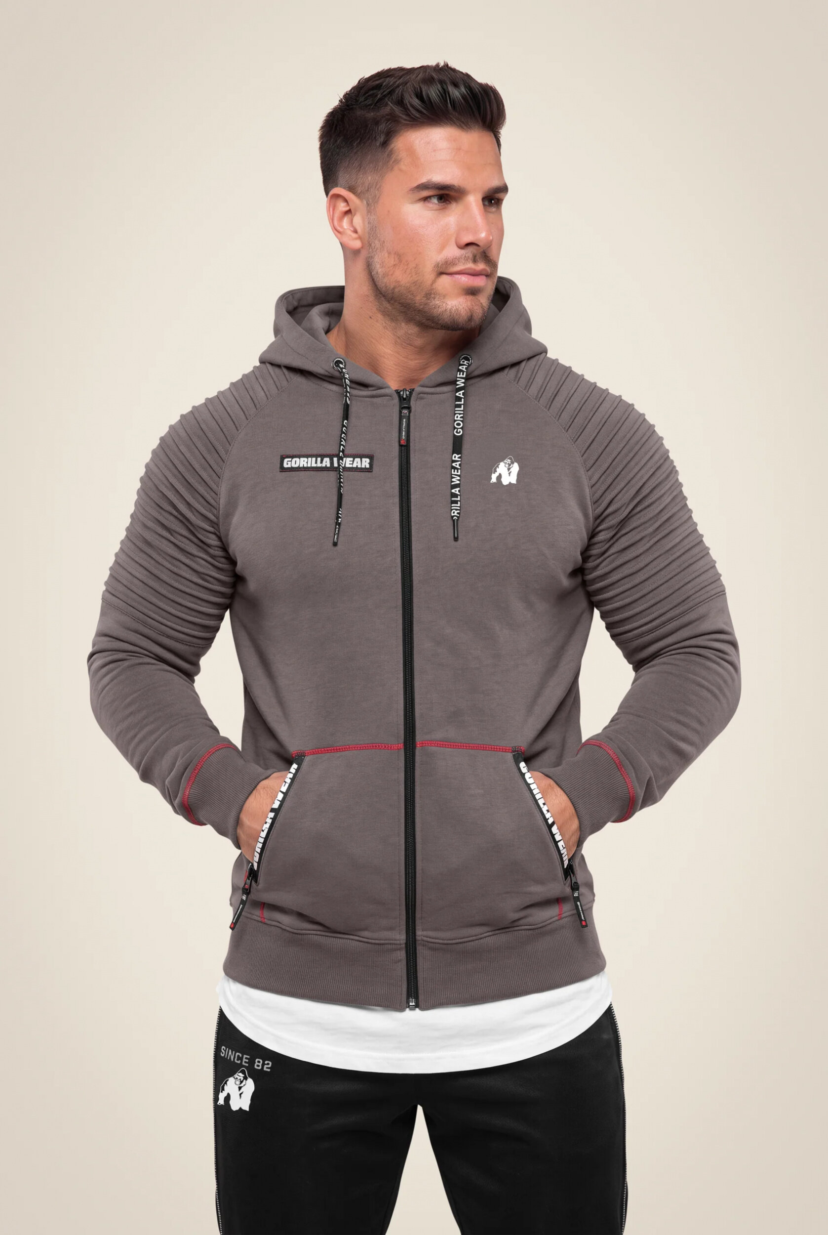 Sweat zippé Georgia Gorilla Wear homme - Gris