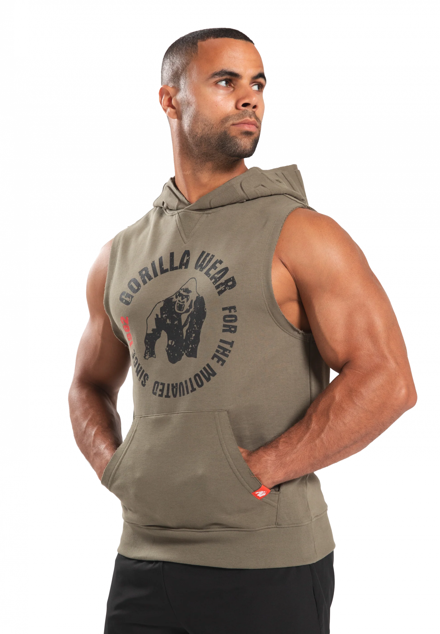 Sweat sans manches Marshall Gorilla Wear homme - Vert kaki