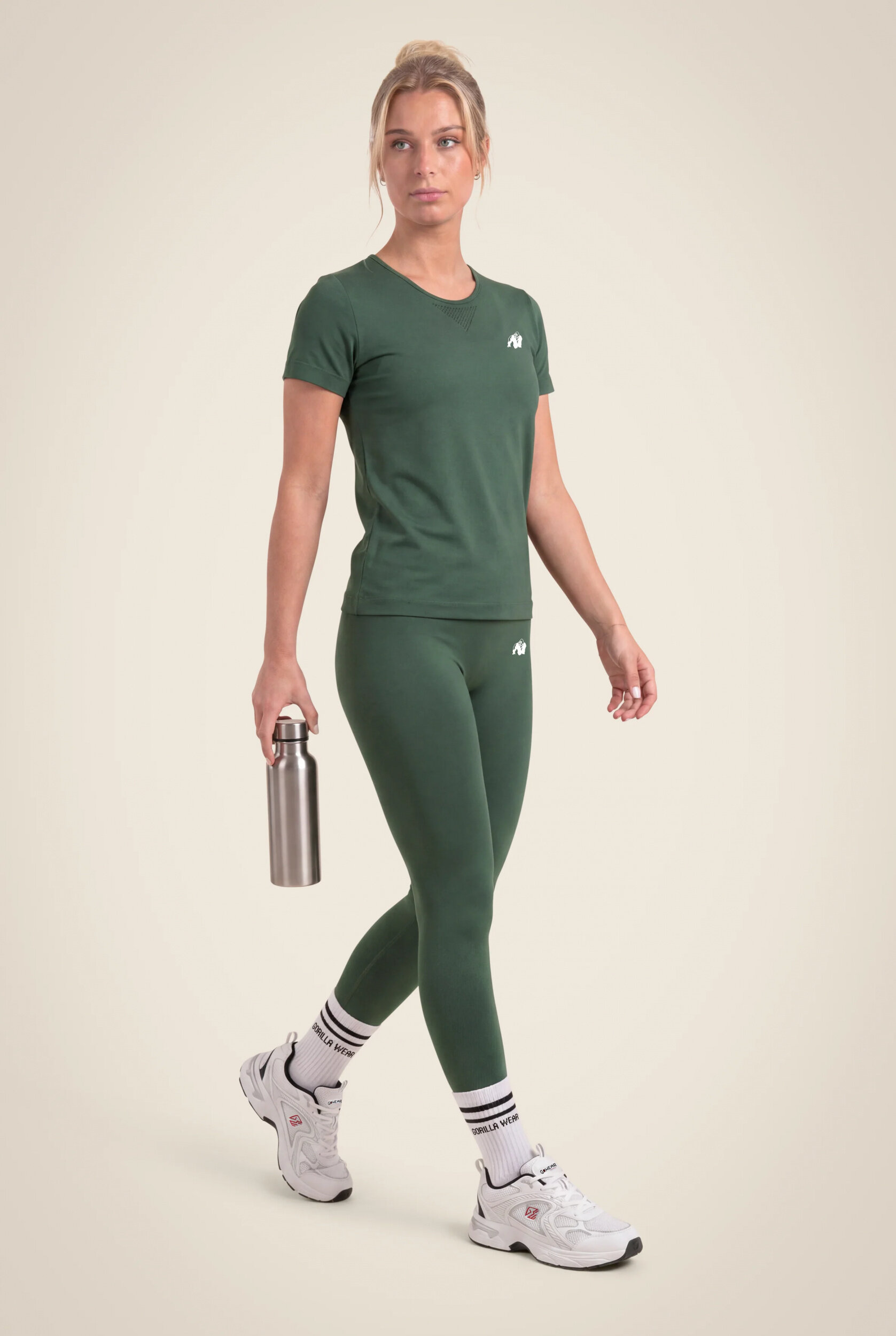 T-shirt sans coutures Neiro Gorilla Wear femme - Vert kaki 3