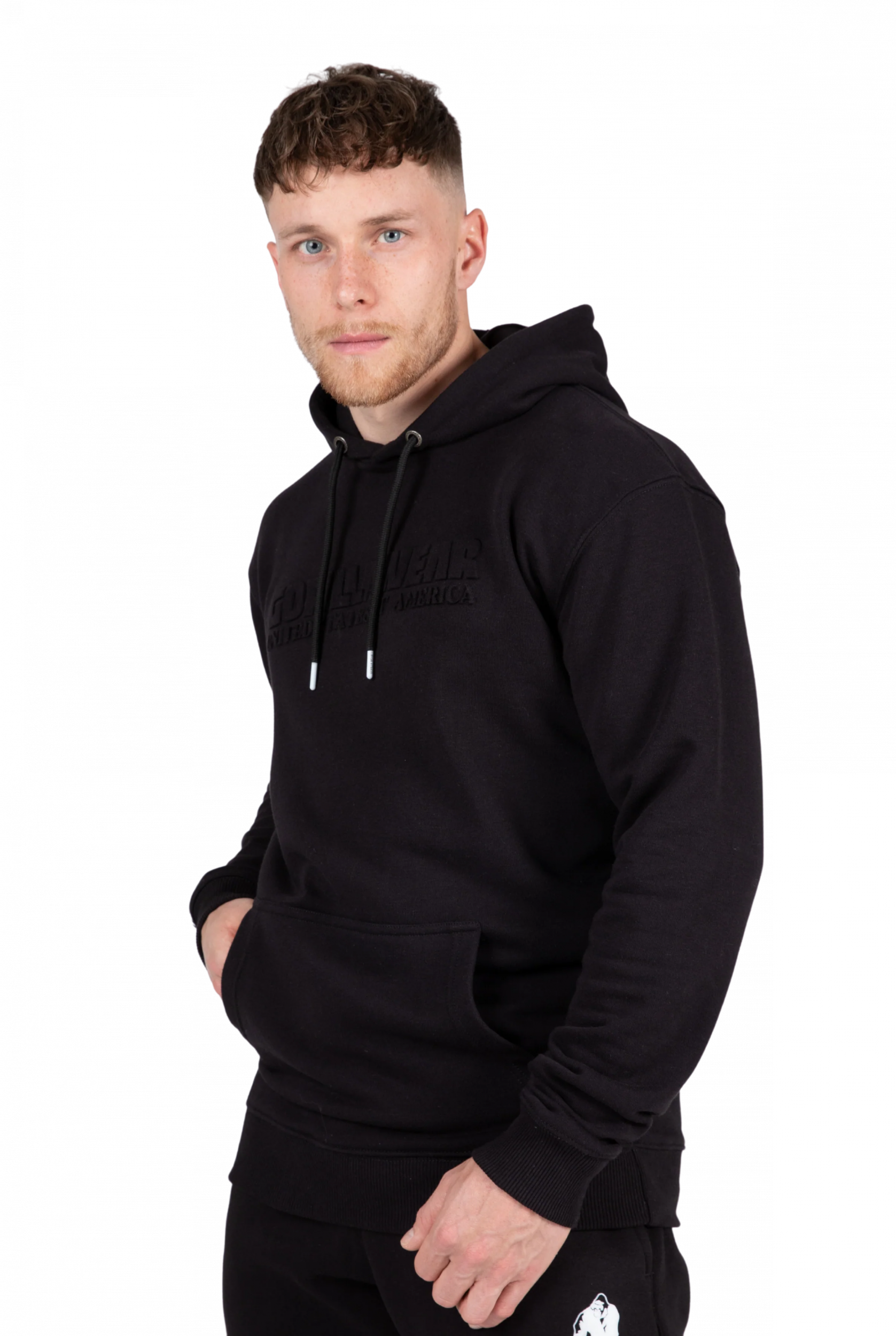 Sweat à capuche oversize Crowley Gorilla Wear homme - Noir, vue officielle 1