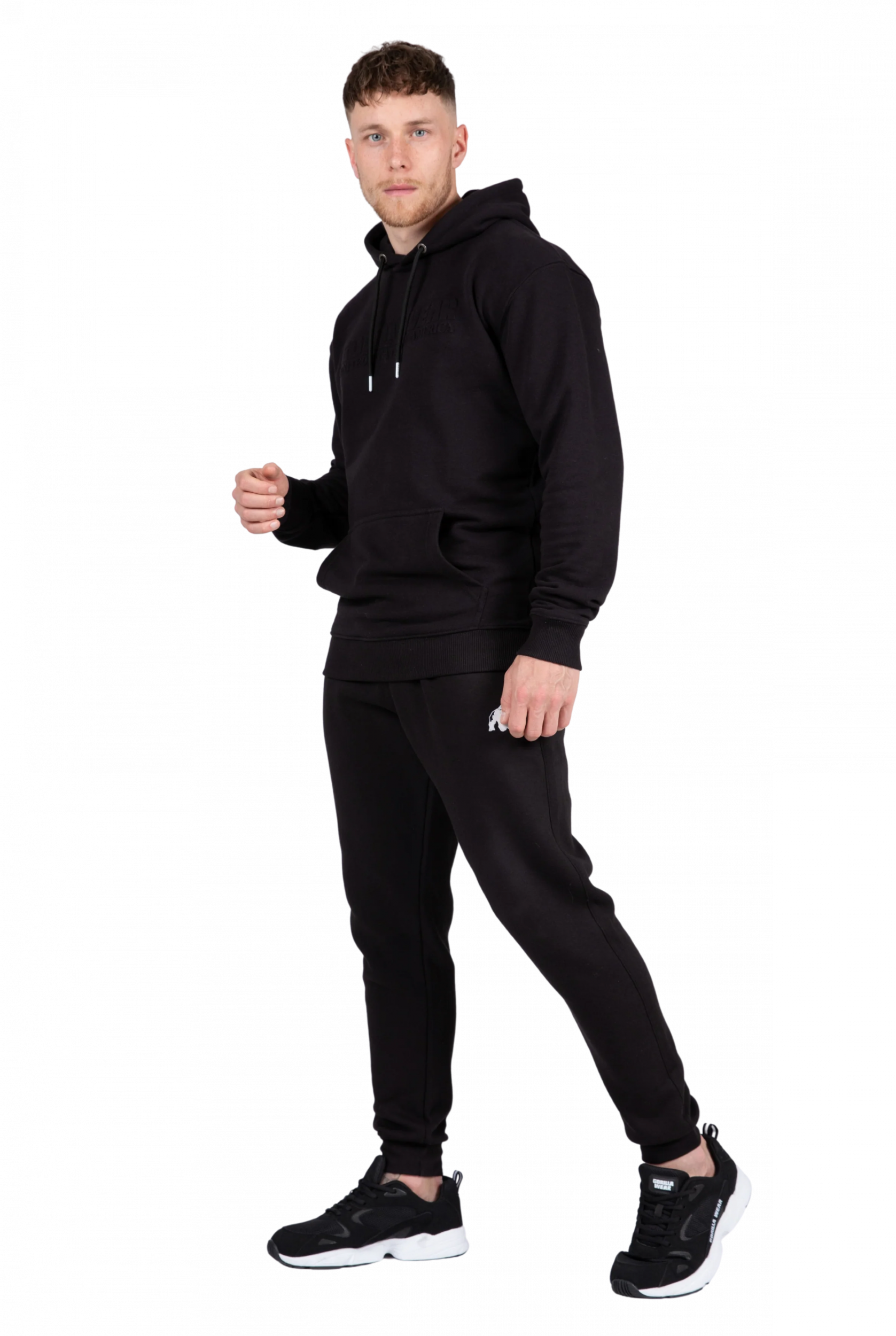 Sweat à capuche oversize Crowley Gorilla Wear homme - Noir, vue officielle 3