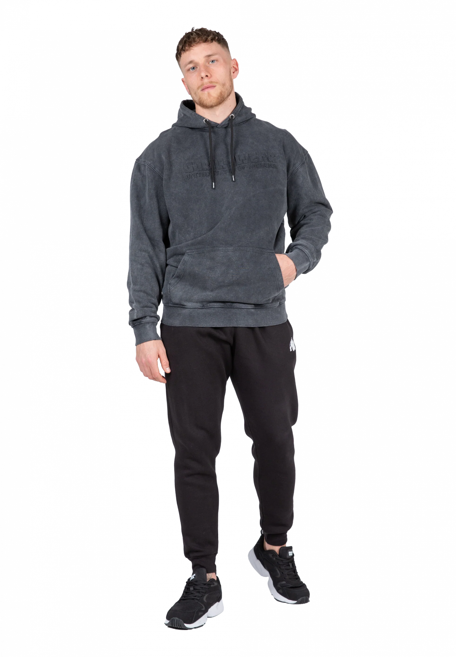 Sweat à capuche oversize Crowley Gorilla Wear homme - Gris délavé - photo officielle 3