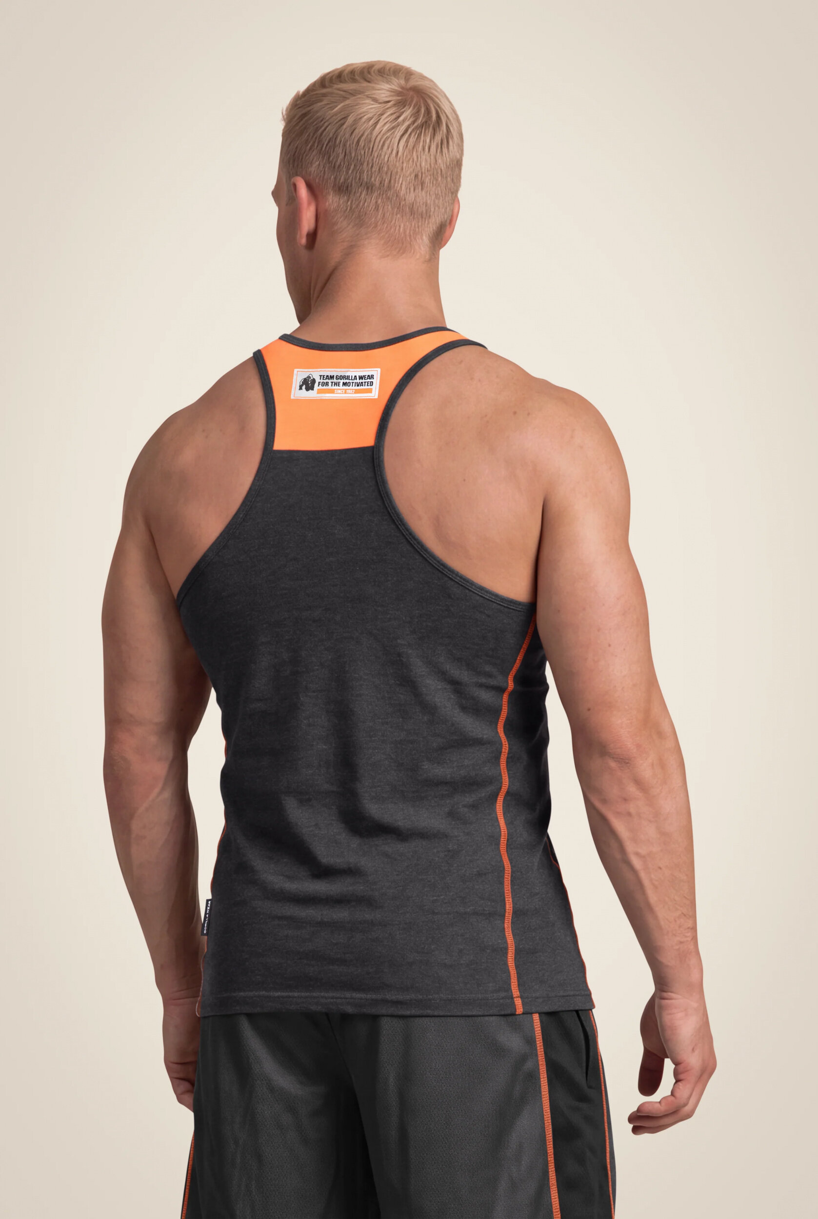Débardeur Wallace Gorilla Wear homme - Gris/Orange - photo officielle 2
