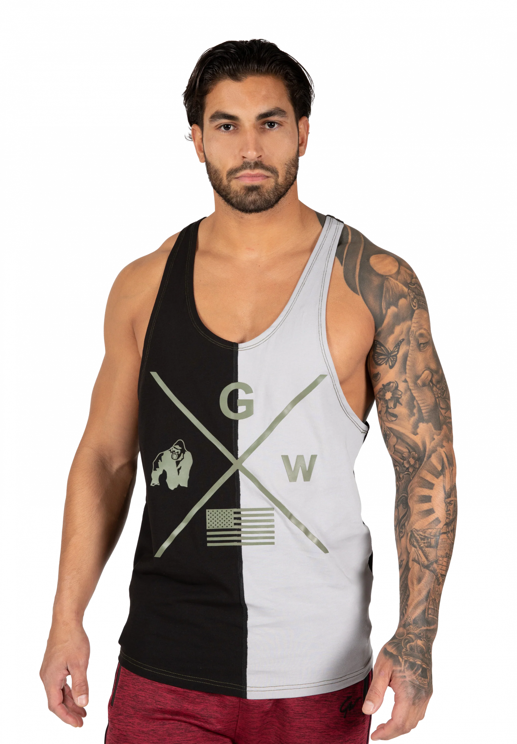 Débardeur stringer Sterling Gorilla Wear homme - Noir/Gris - photo officielle 1