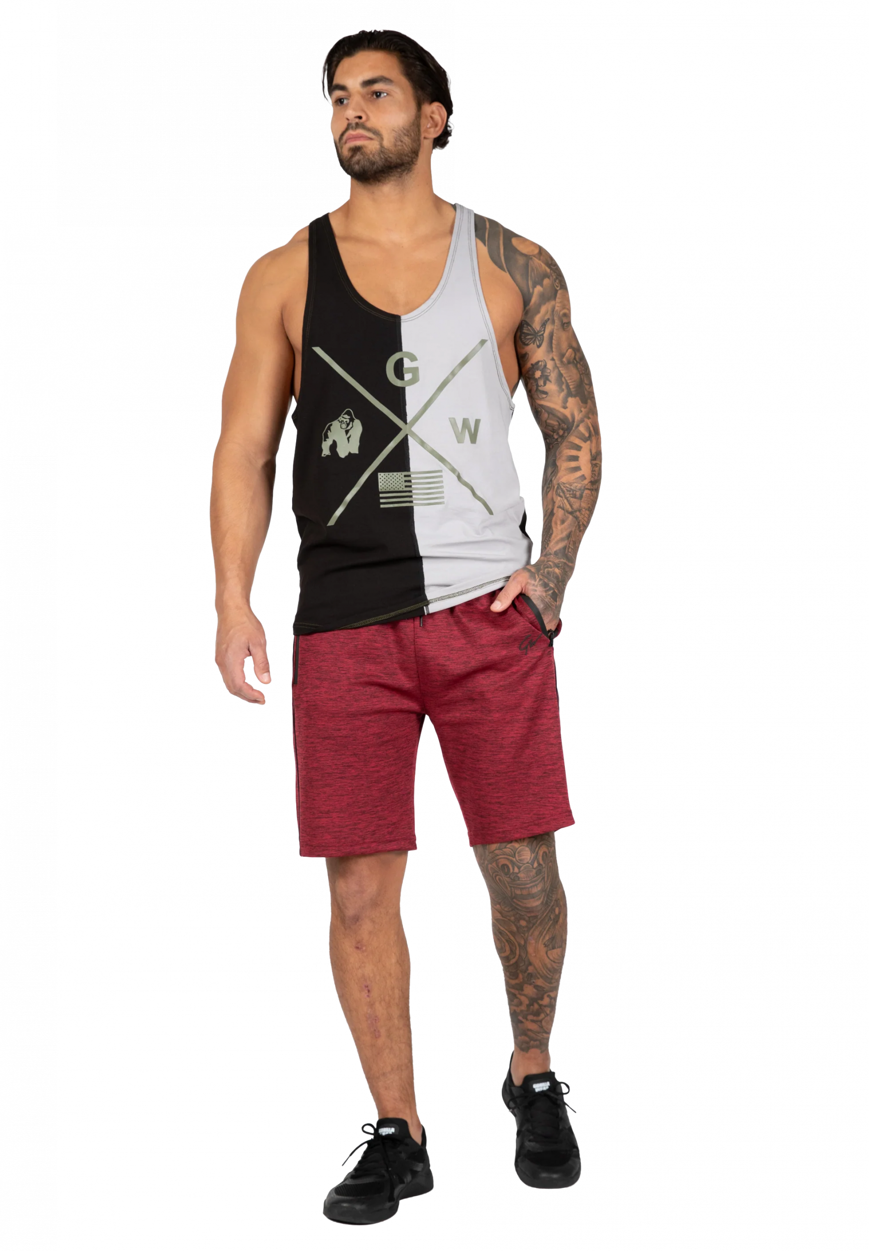Débardeur stringer Sterling Gorilla Wear homme - Noir/Gris - photo officielle 3